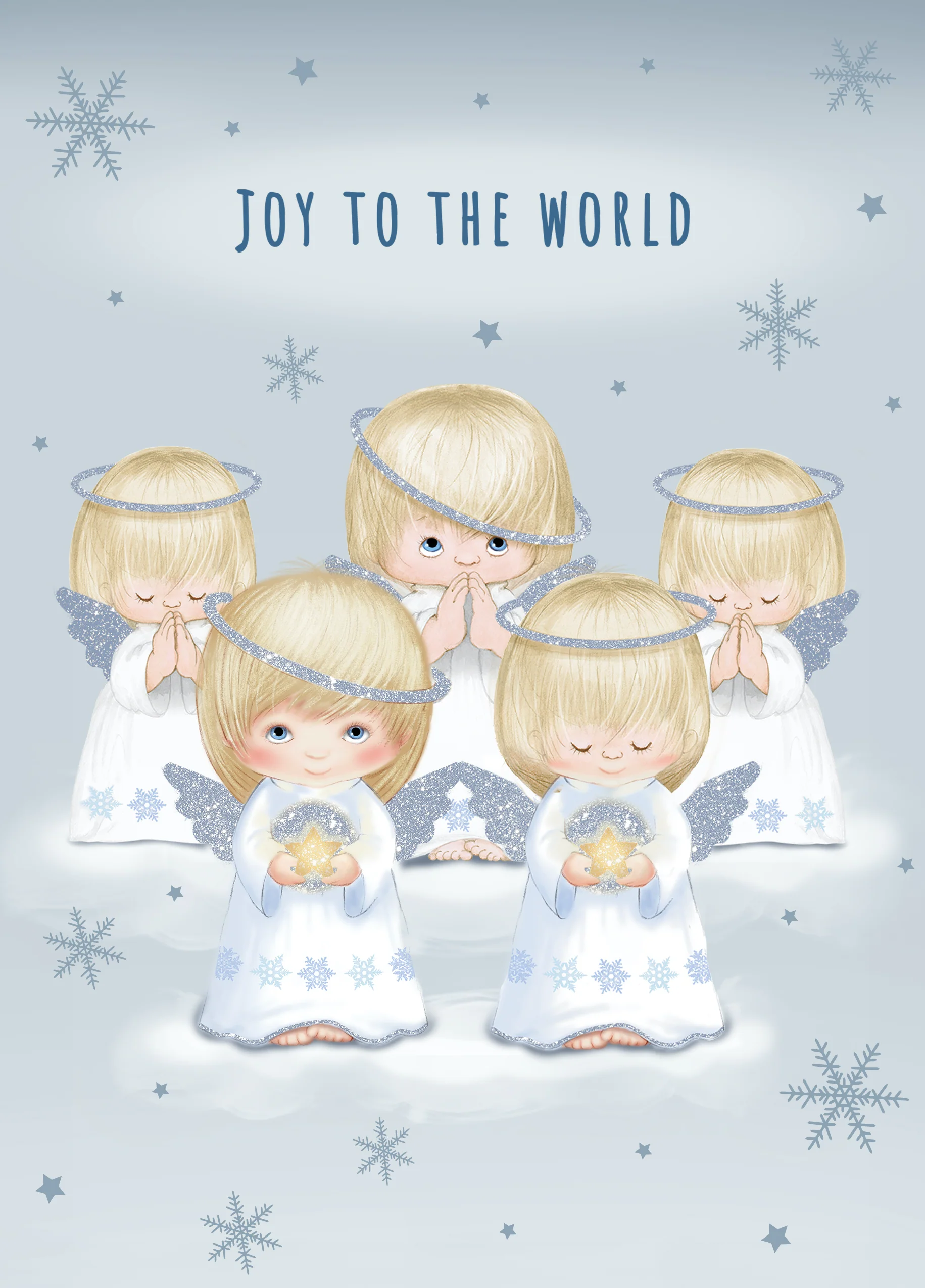 Personalised Religious Christmas Cute Angels Choir Card