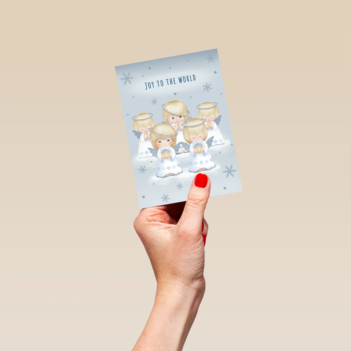Personalised Religious Christmas Cute Angels Choir Card - Image 4