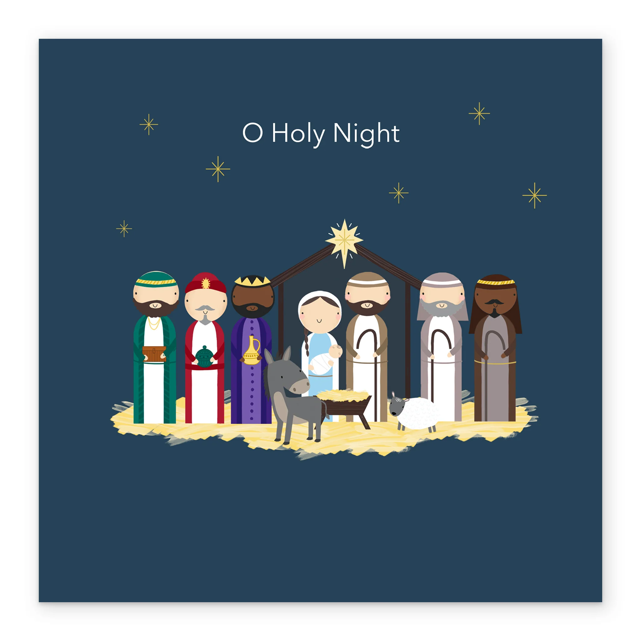Personalised Religious Christmas Cute Nativity Holy Night Card - Image 2