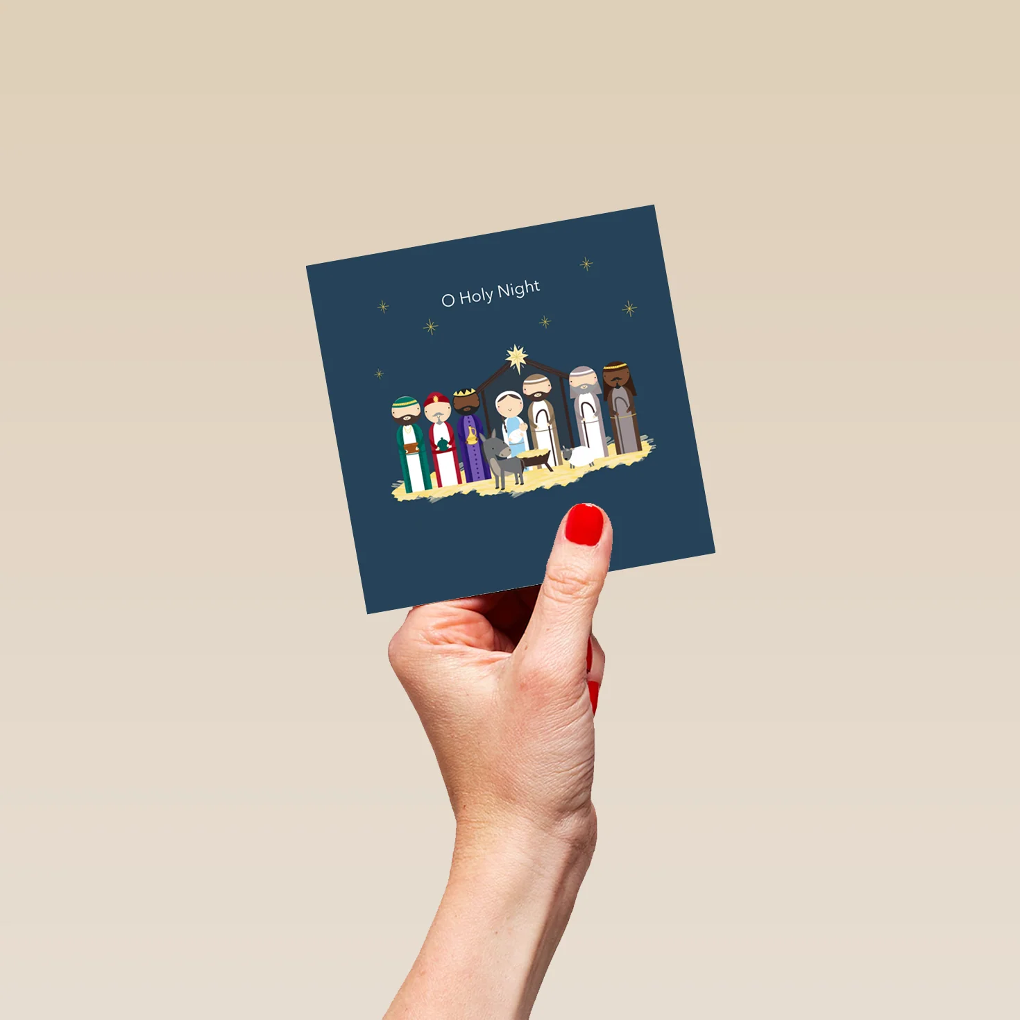 Personalised Religious Christmas Cute Nativity Holy Night Card - Image 4