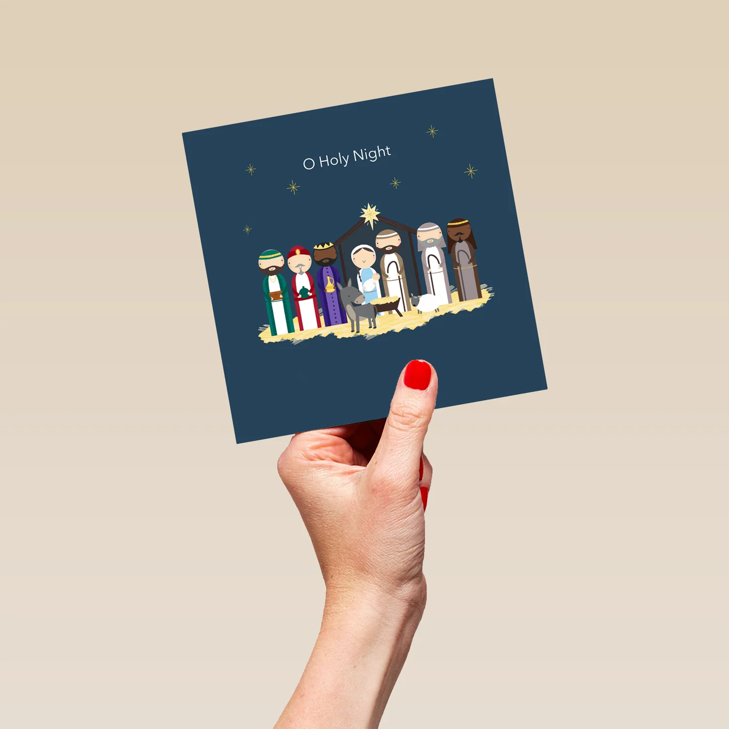 Personalised Religious Christmas Cute Nativity Holy Night Card - Image 5