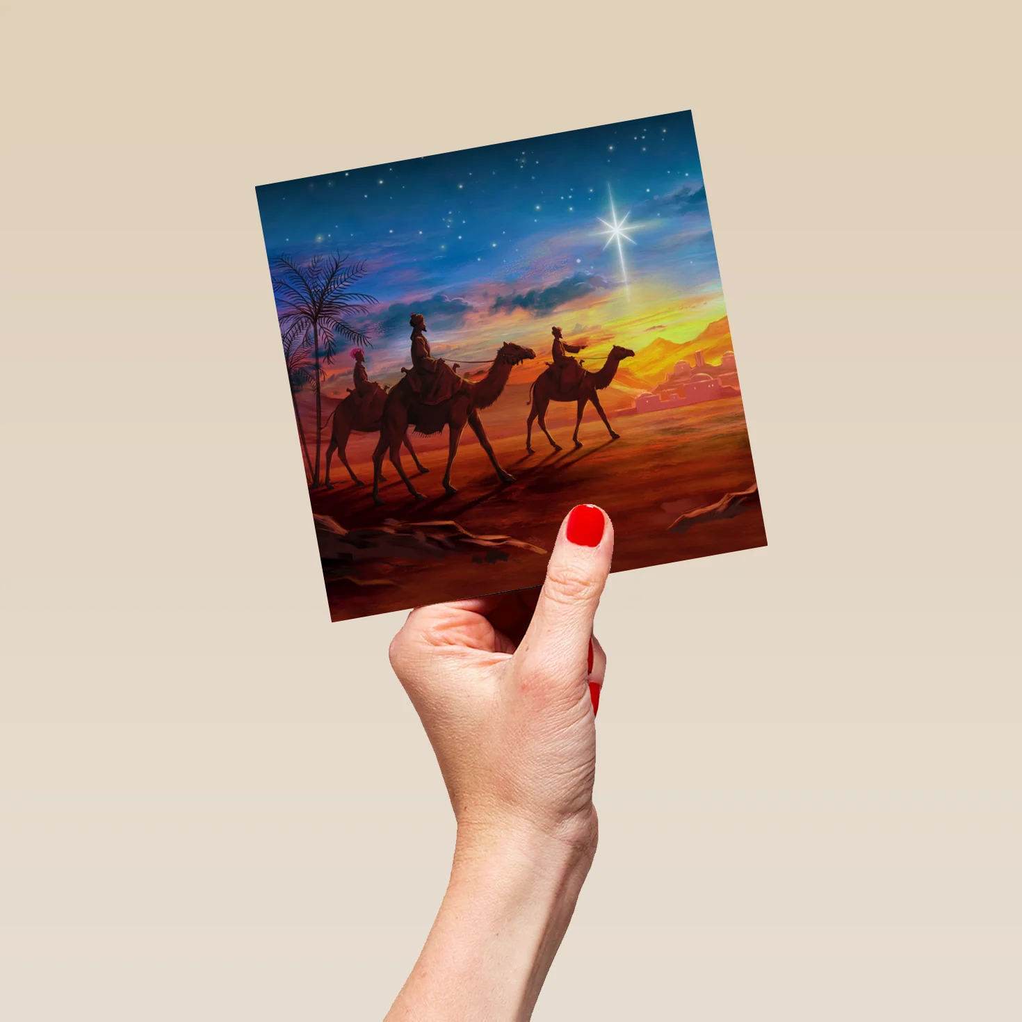 Personalised Religious Christmas Traditional Three Kings And Camels Card - Image 5