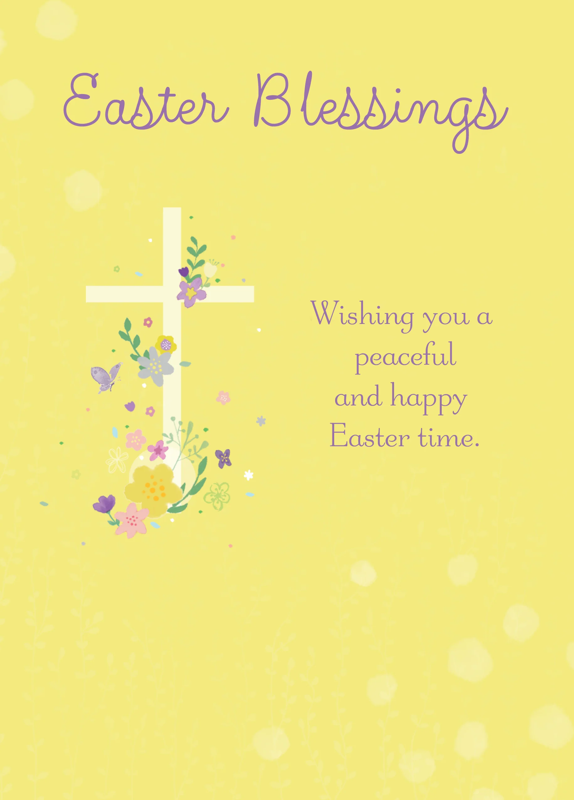 Personalised Religious Floral Cross Easter Card