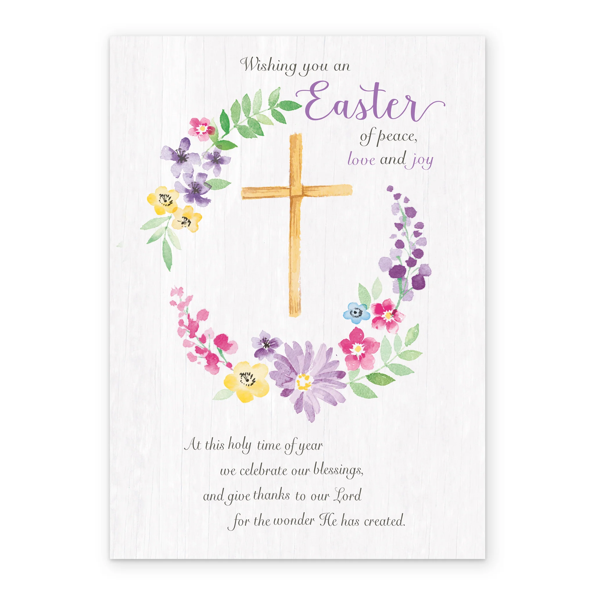 Personalised Religious Palm Cross and Floral Wreath Easter Card - Image 2