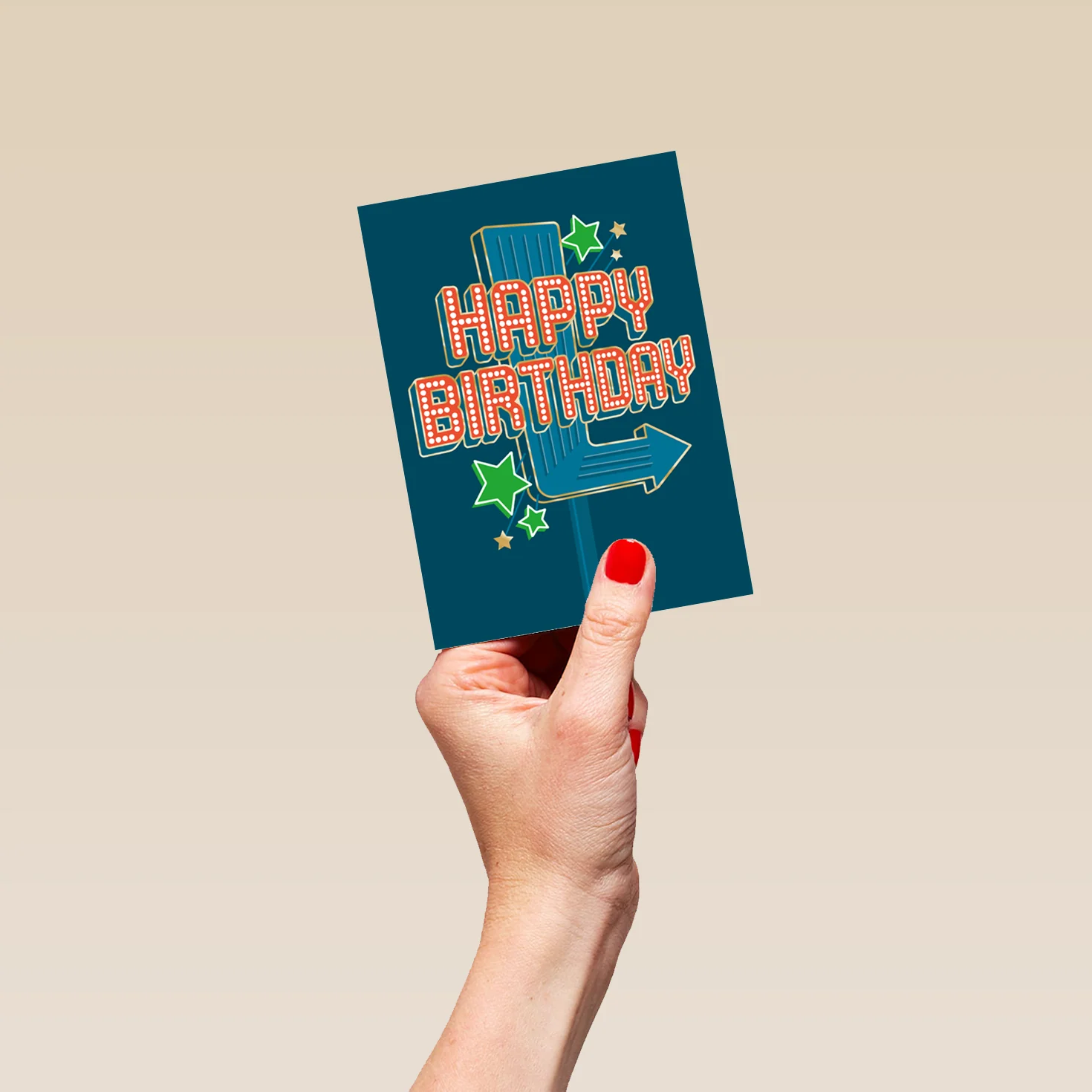 Personalised Retro Style 'Electric Signpost' Illustrated Birthday Card - Image 4