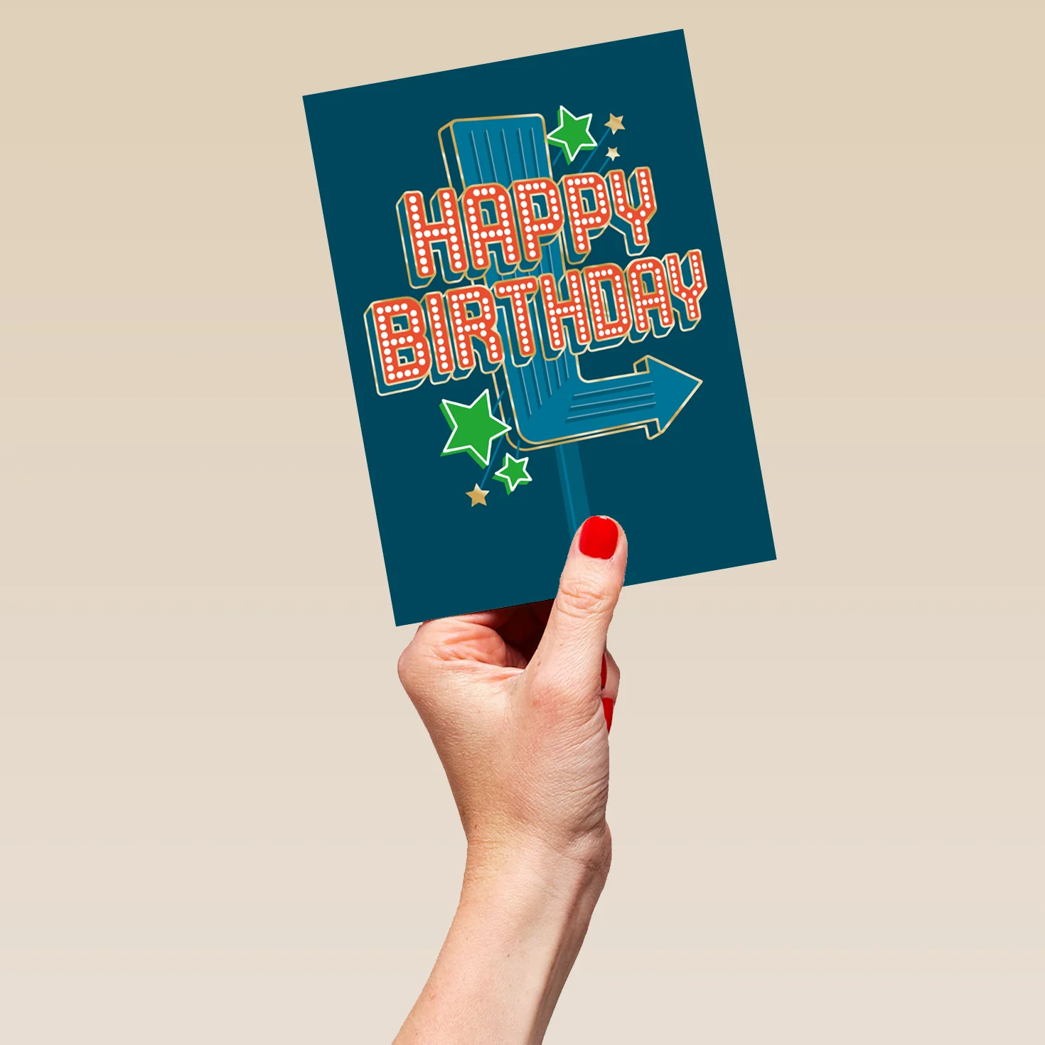 Personalised Retro Style 'Electric Signpost' Illustrated Birthday Card - Image 5