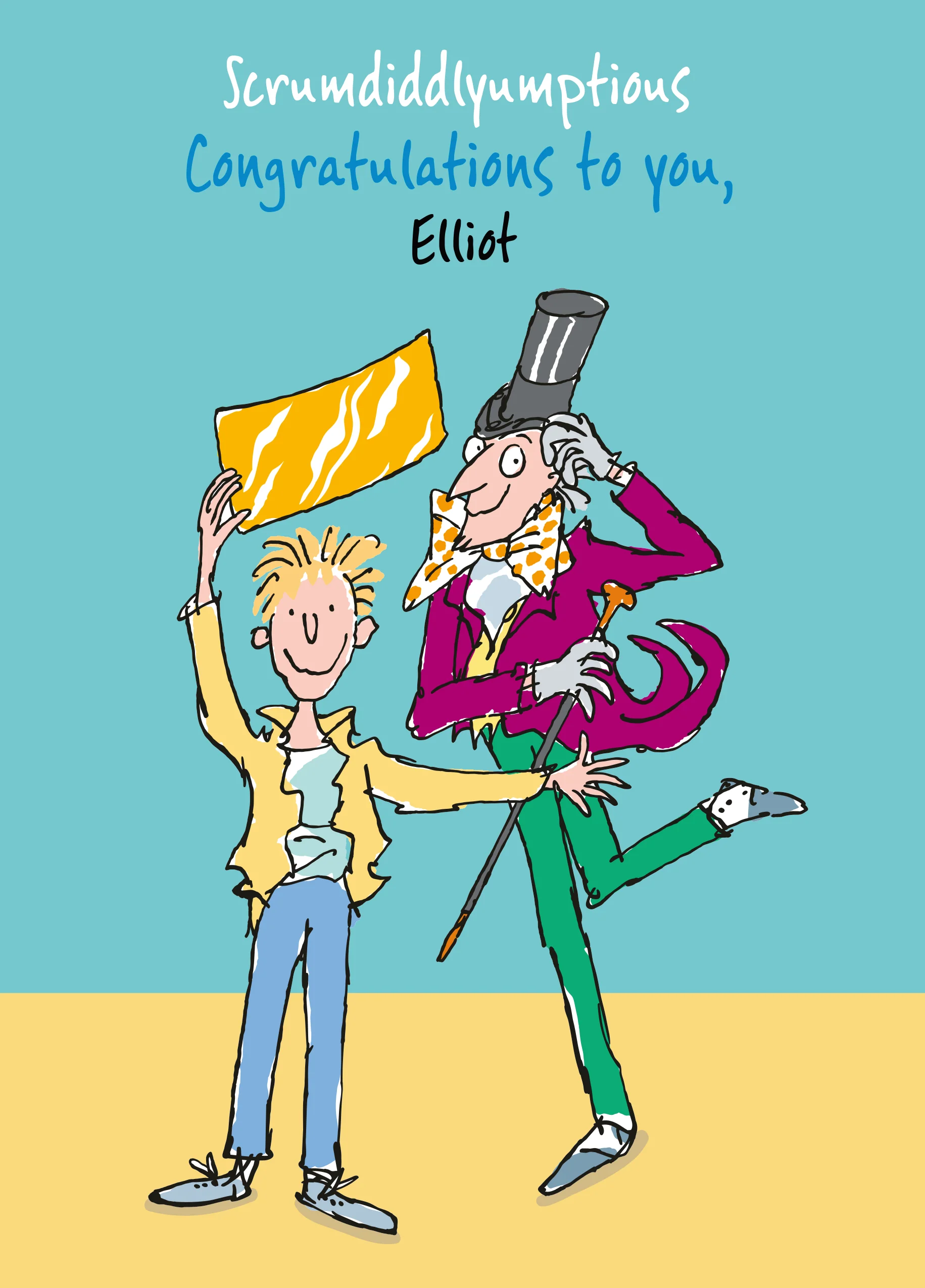 Personalised Roald Dahl's Charlie and the Chocolate Factory Congratulations Card
