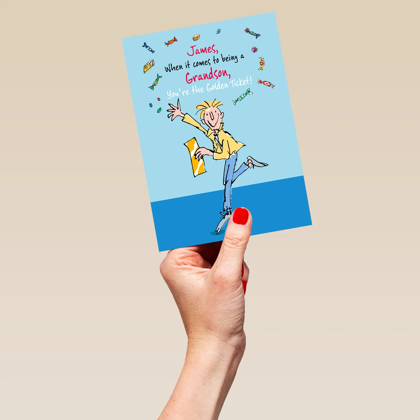Personalised Roald Dahl's Charlie and the Chocolate Factory Grandson Birthday Card - Image 5