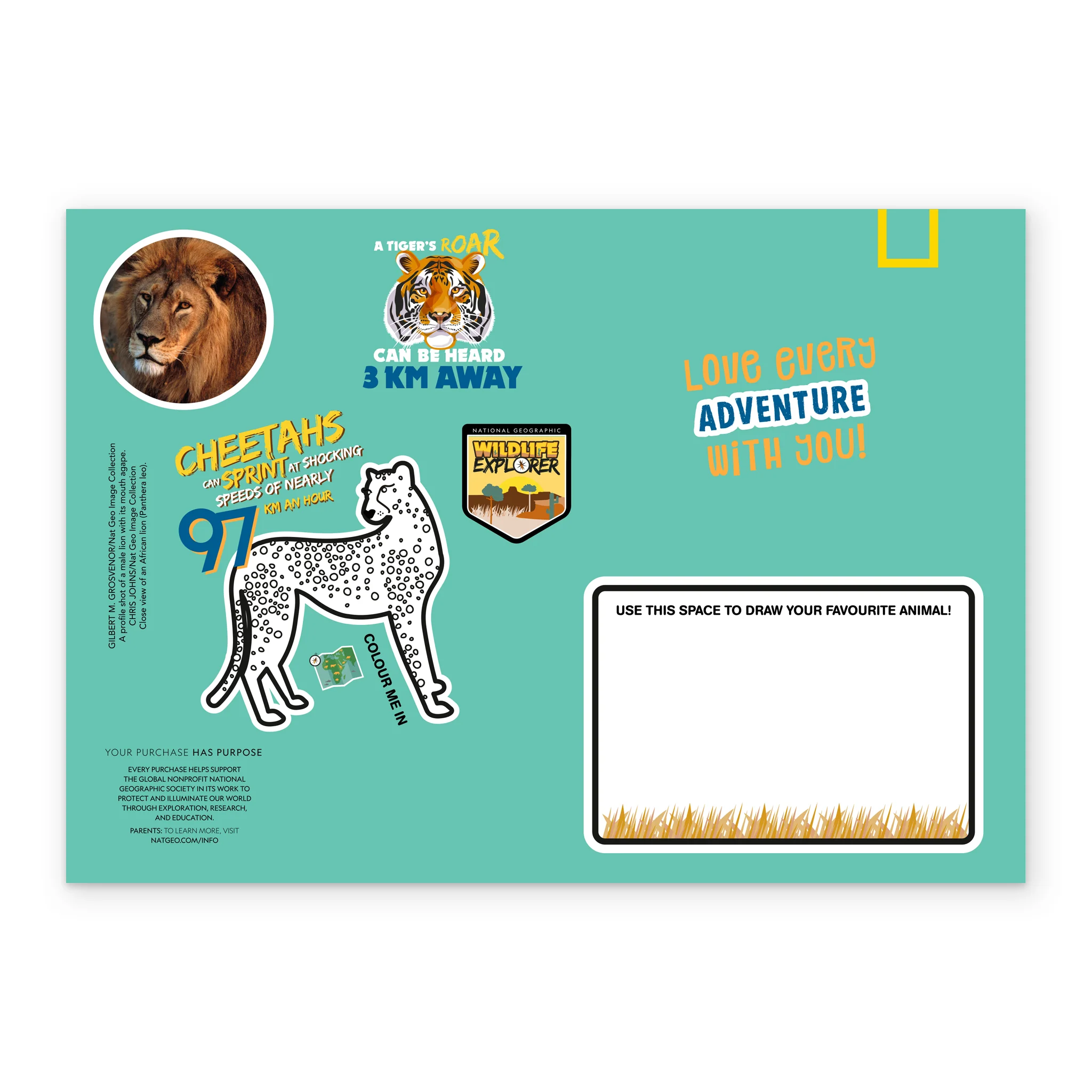Personalised Roaring Lion National Geographic Birthday Card - Image 3