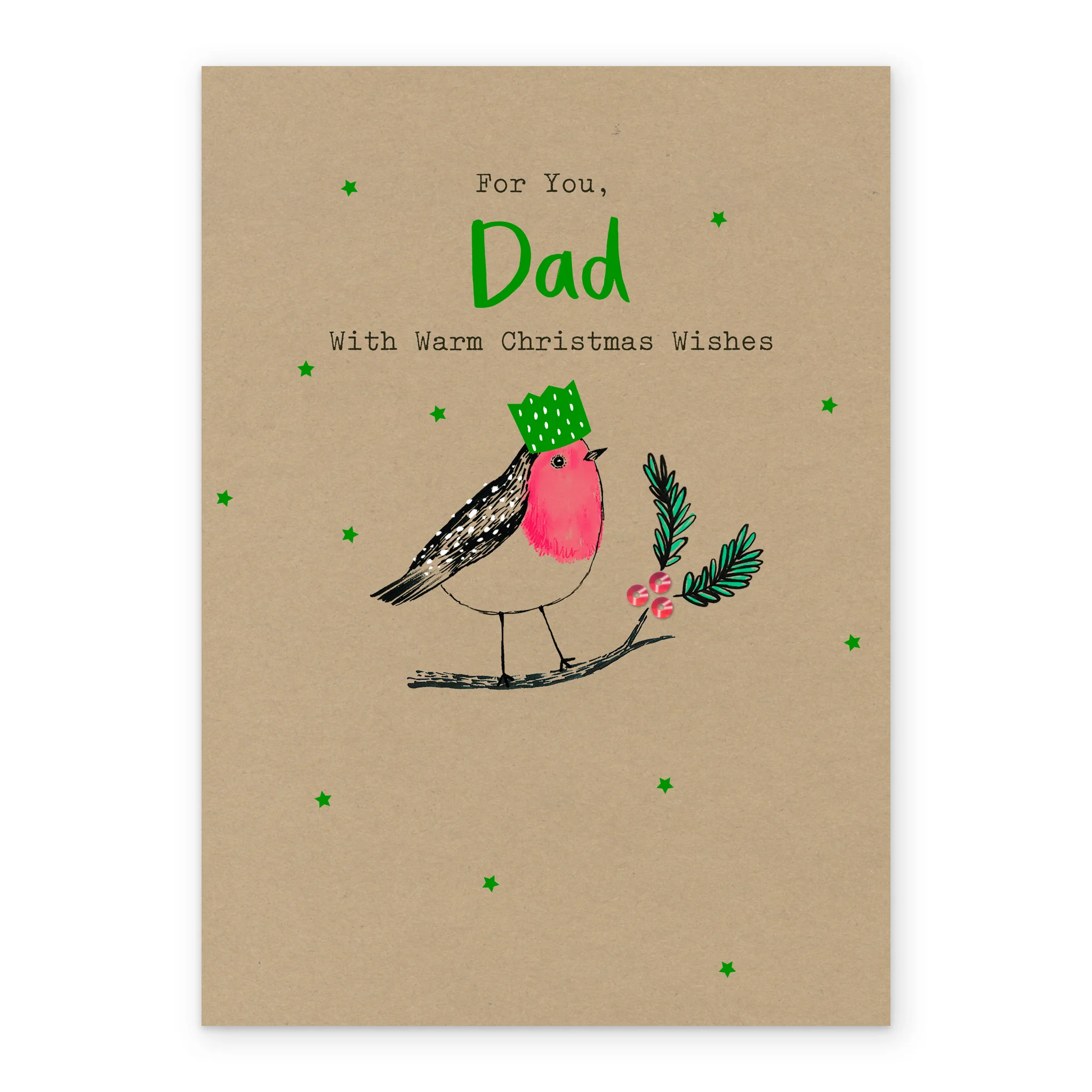 Personalised Robin Christmas Card For Dad - Image 2