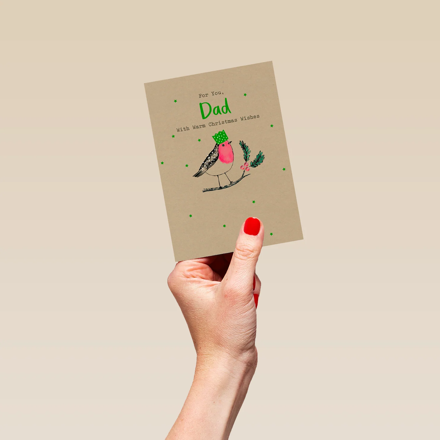 Personalised Robin Christmas Card For Dad - Image 4