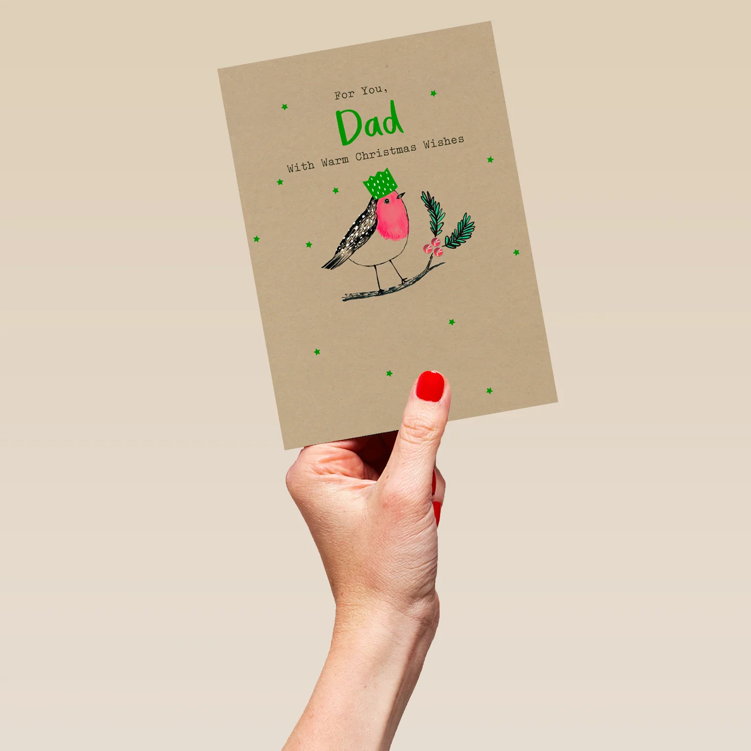 Personalised Robin Christmas Card For Dad - Image 5