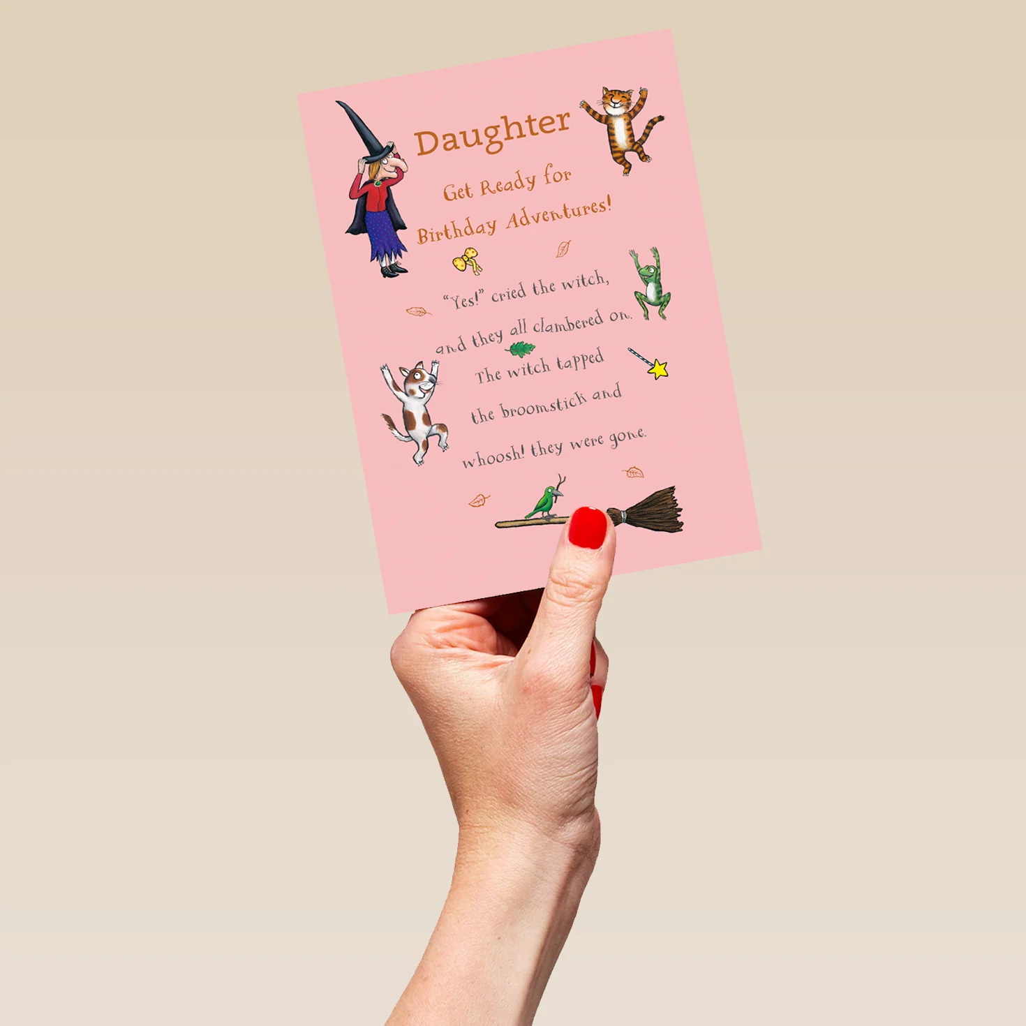 Personalised Room on the Broom Birthday Card for Daughter - Image 5