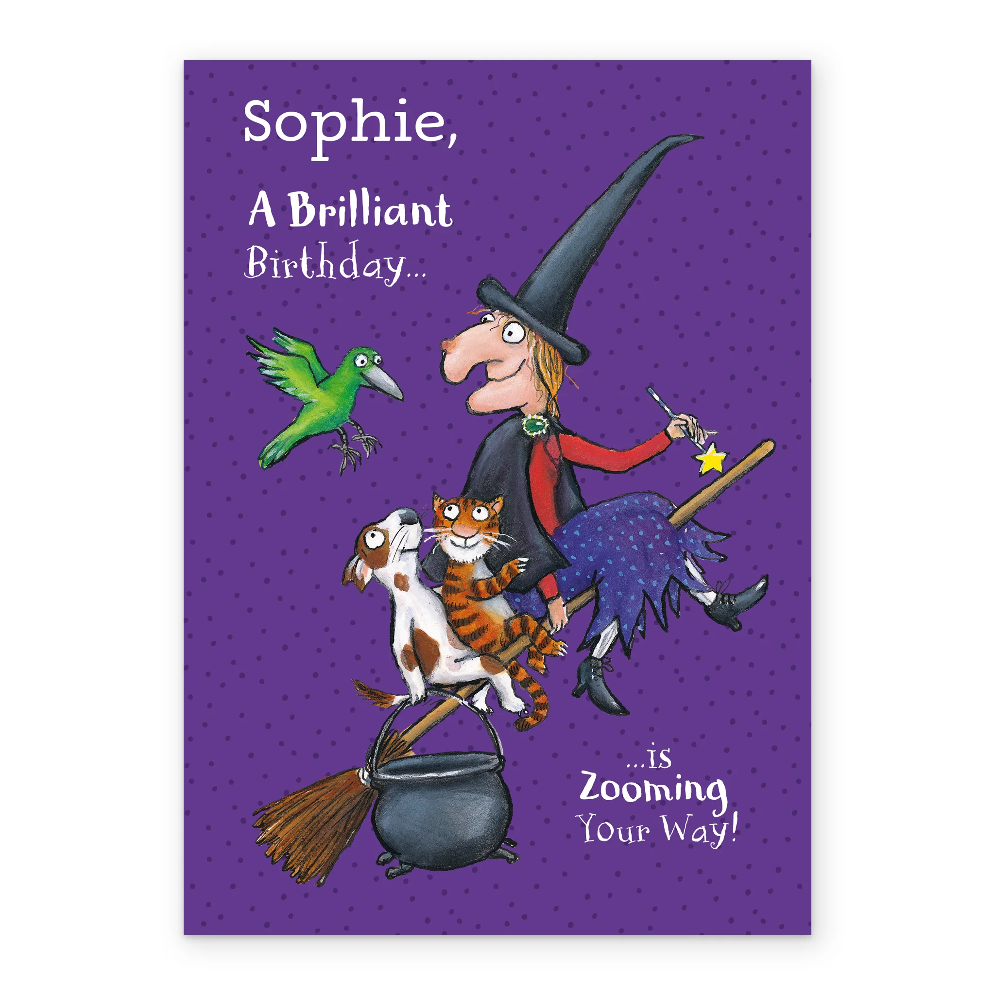 Personalised Room on the Broom Kids' Birthday Card - Image 2