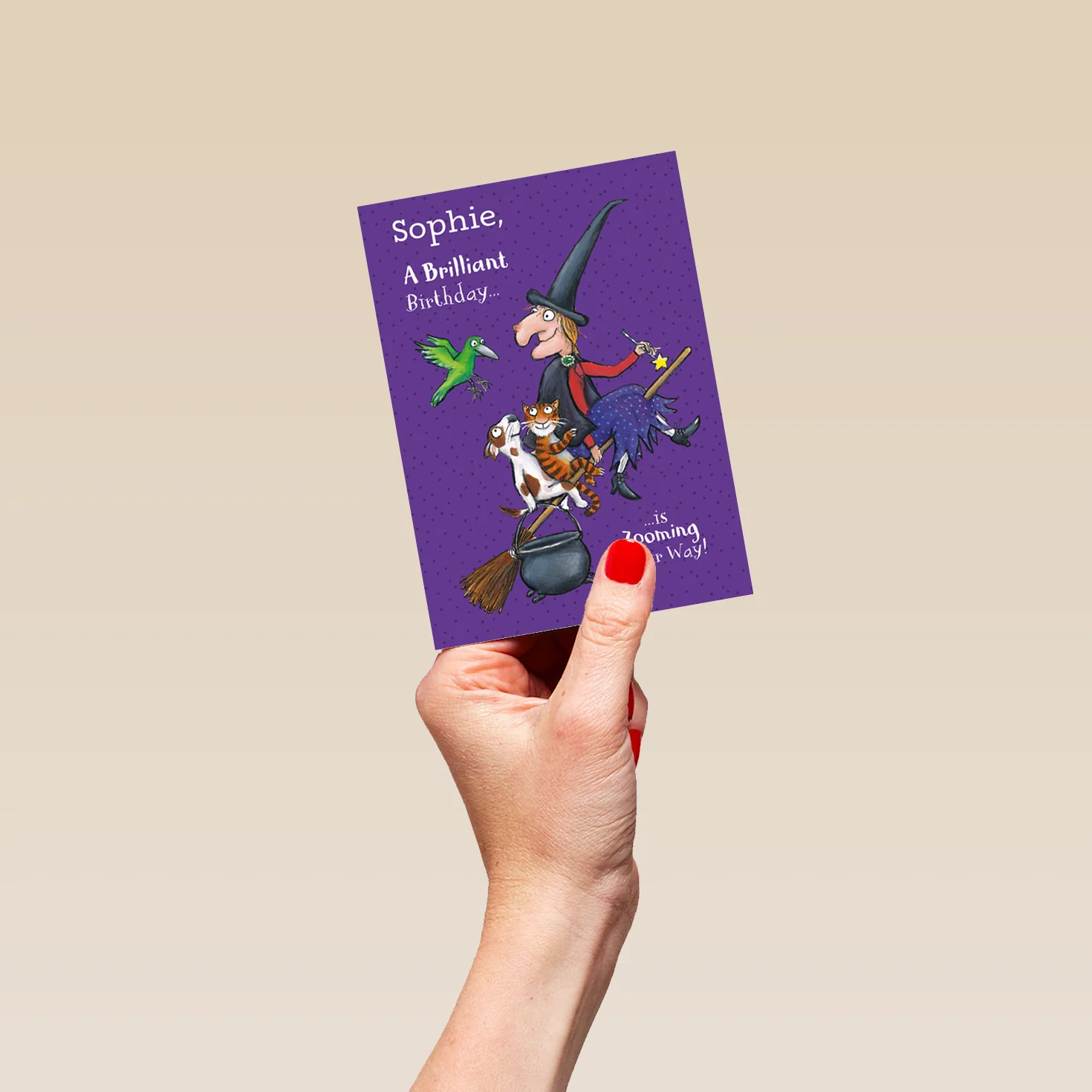 Personalised Room on the Broom Kids' Birthday Card - Image 4