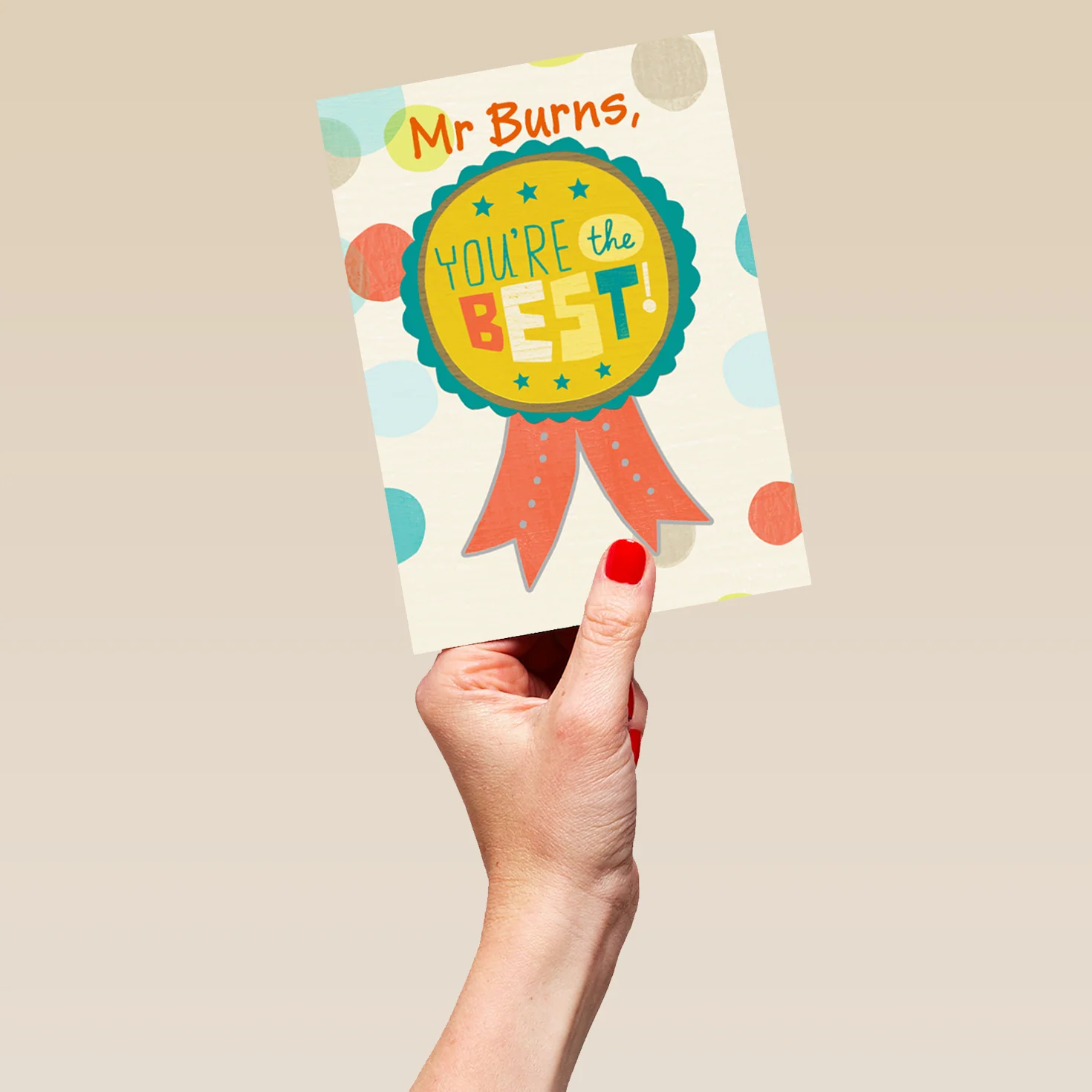 Personalised Rosette Best Teacher Thank You Card - Image 5