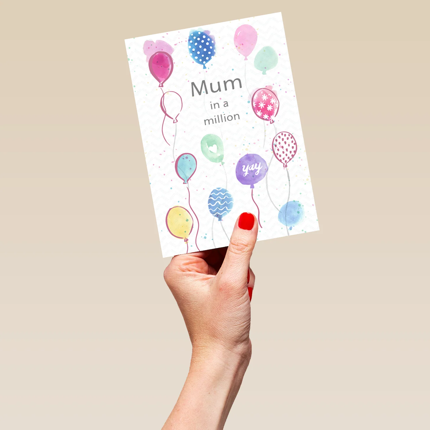 Personalised Round Balloons Pattern Card For Mum - Image 5