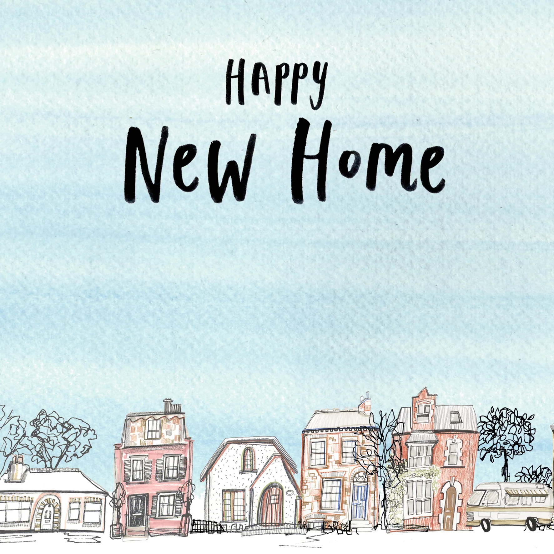 Personalised Row of Houses New Home Card