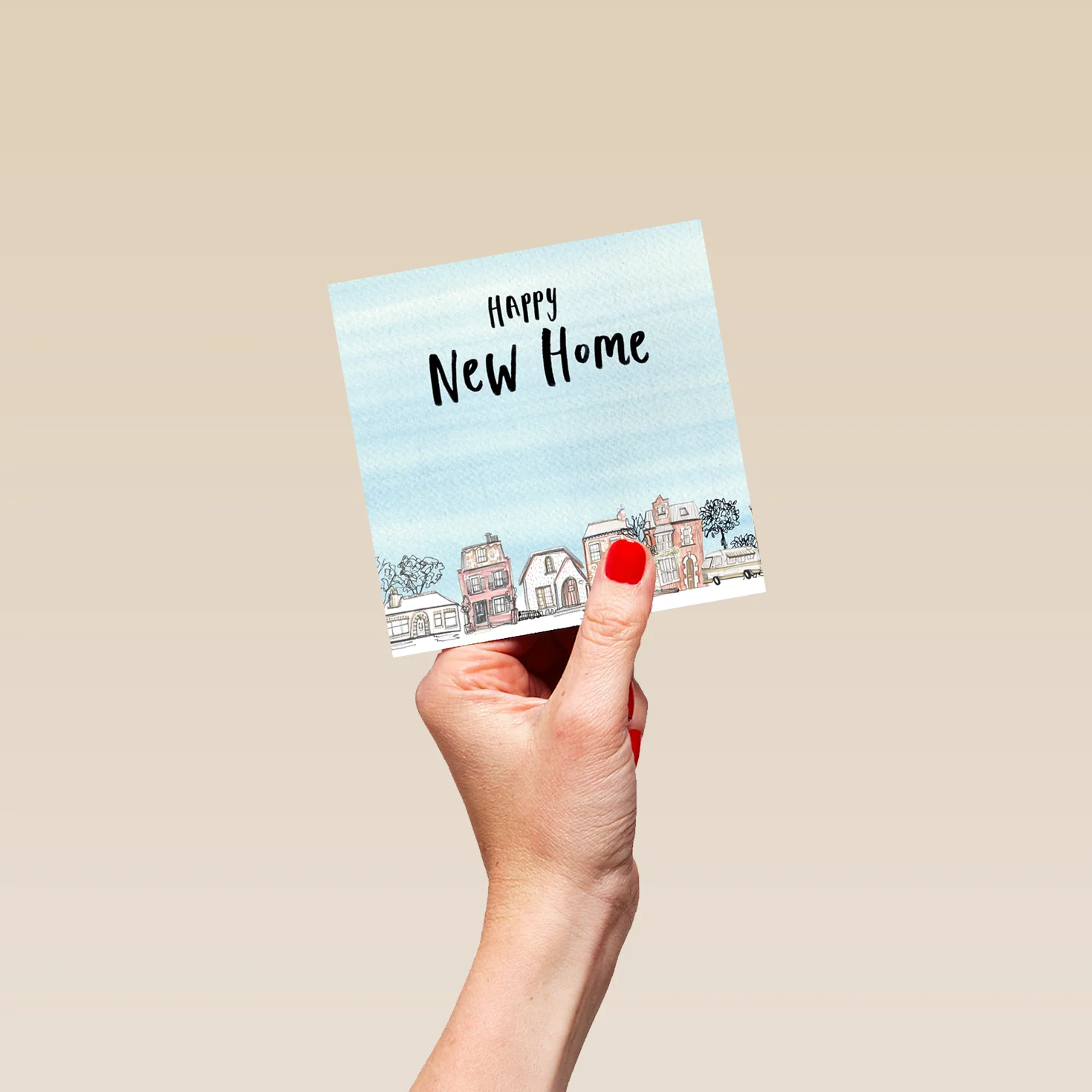 Personalised Row of Houses New Home Card - Image 4