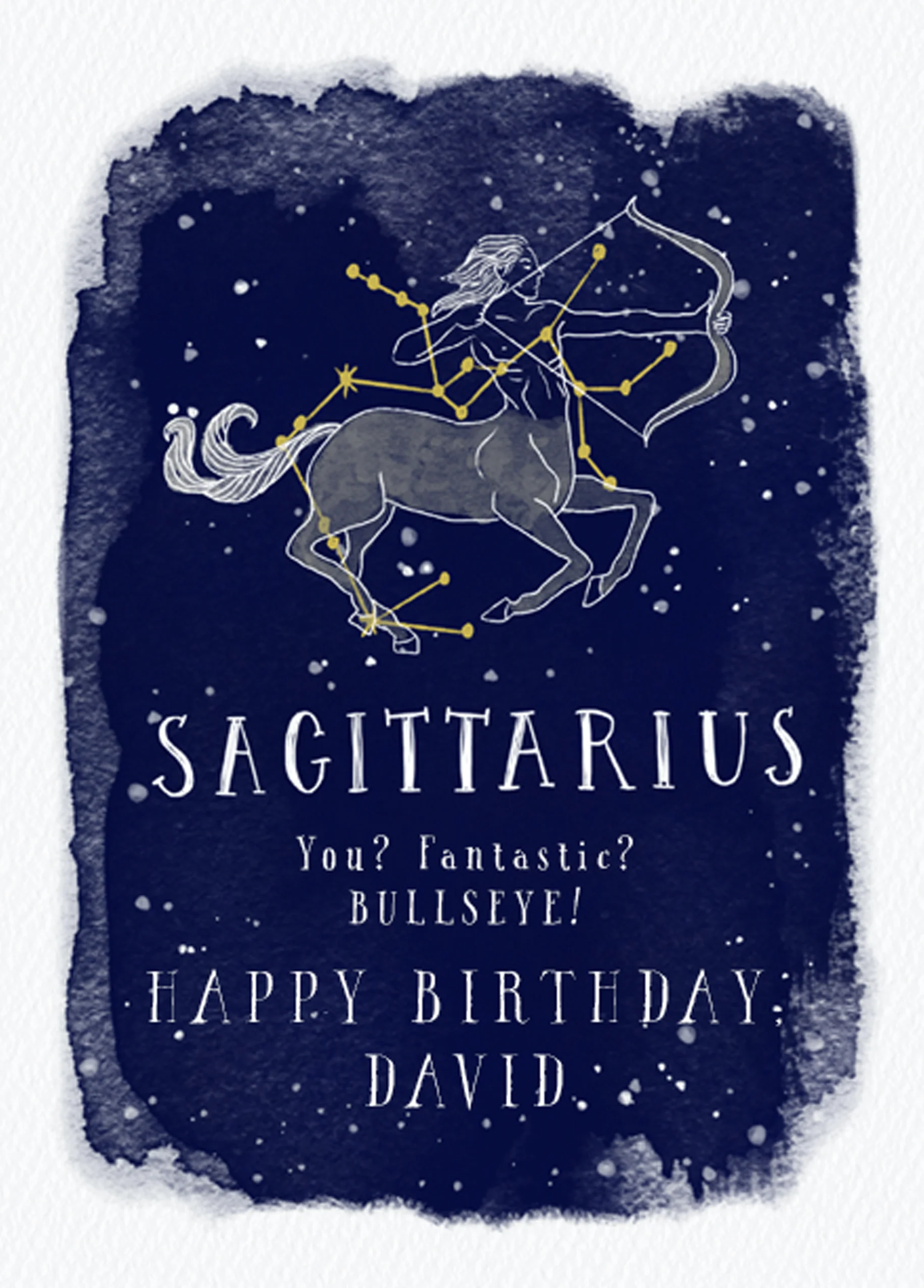 Personalised Sagittarius Zodiac Sign Birthday Card