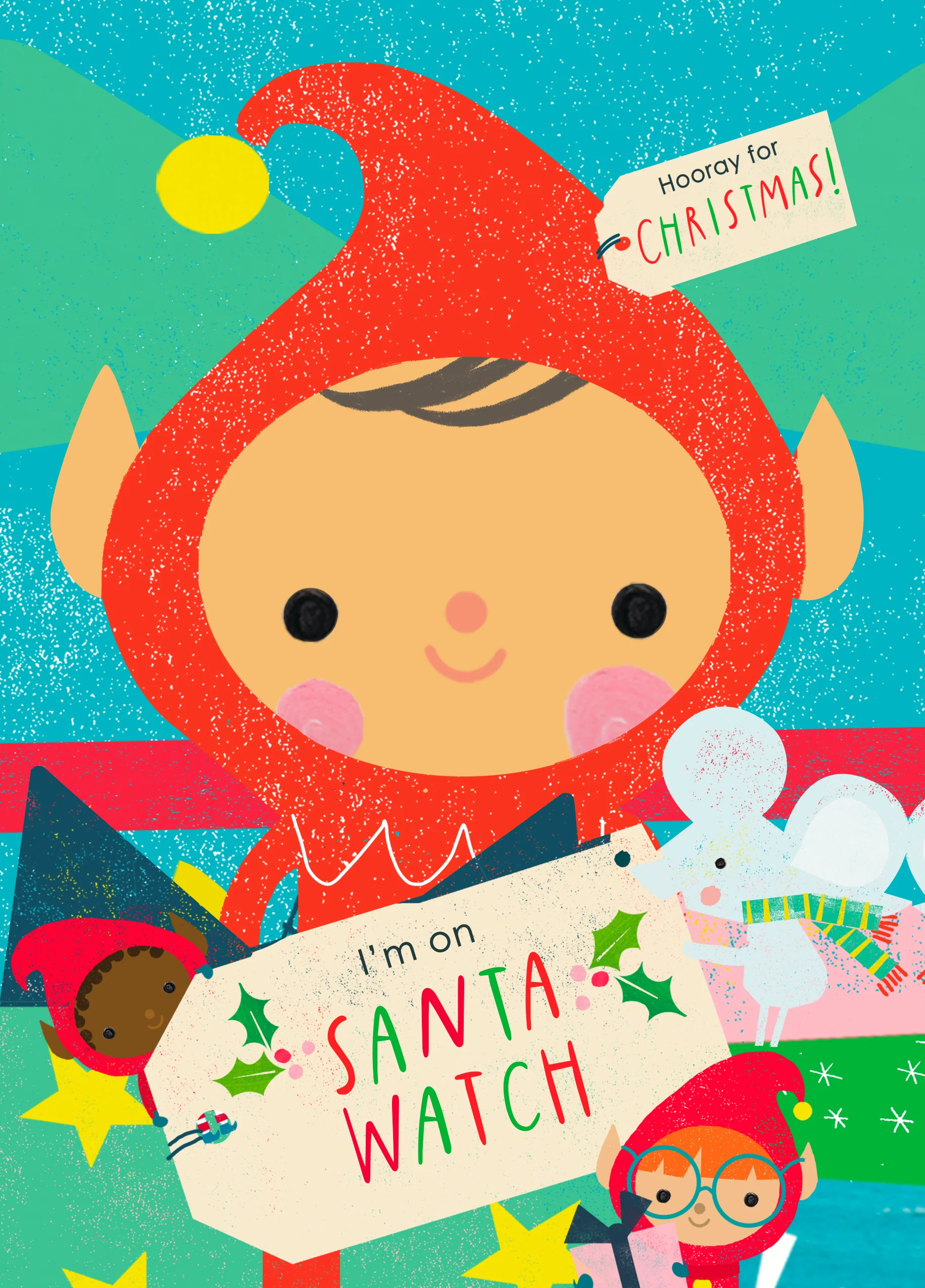 Personalised Santa Bedtime Watch Christmas Card