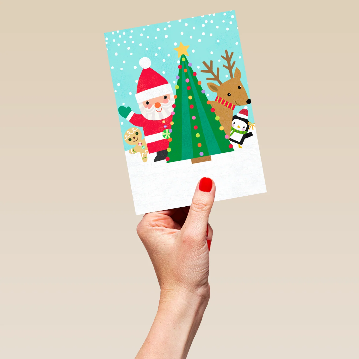 Personalised Santa Claus And Tree Christmas Card - Image 5