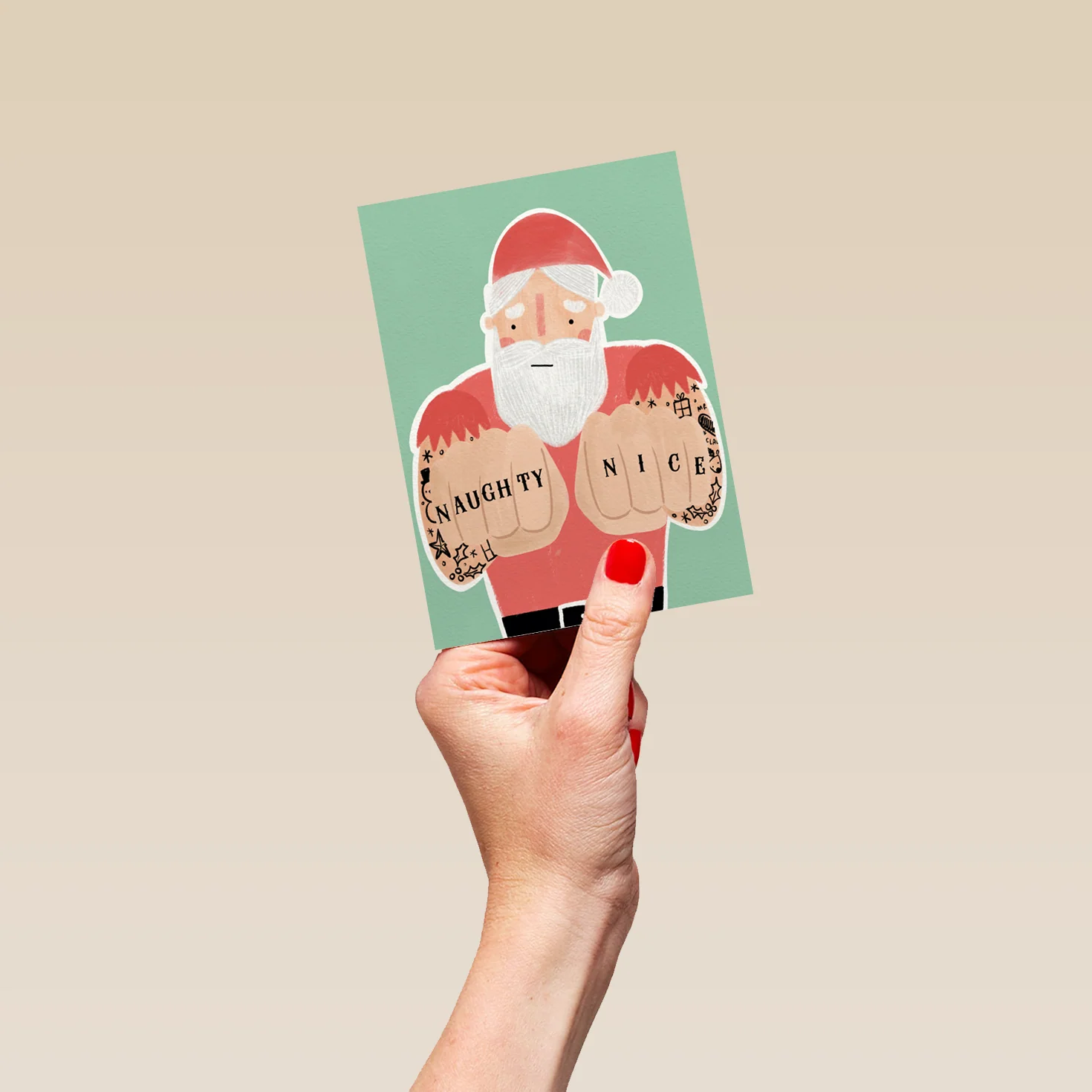 Personalised Santa Naughty & Nice Christmas Card - Image 4