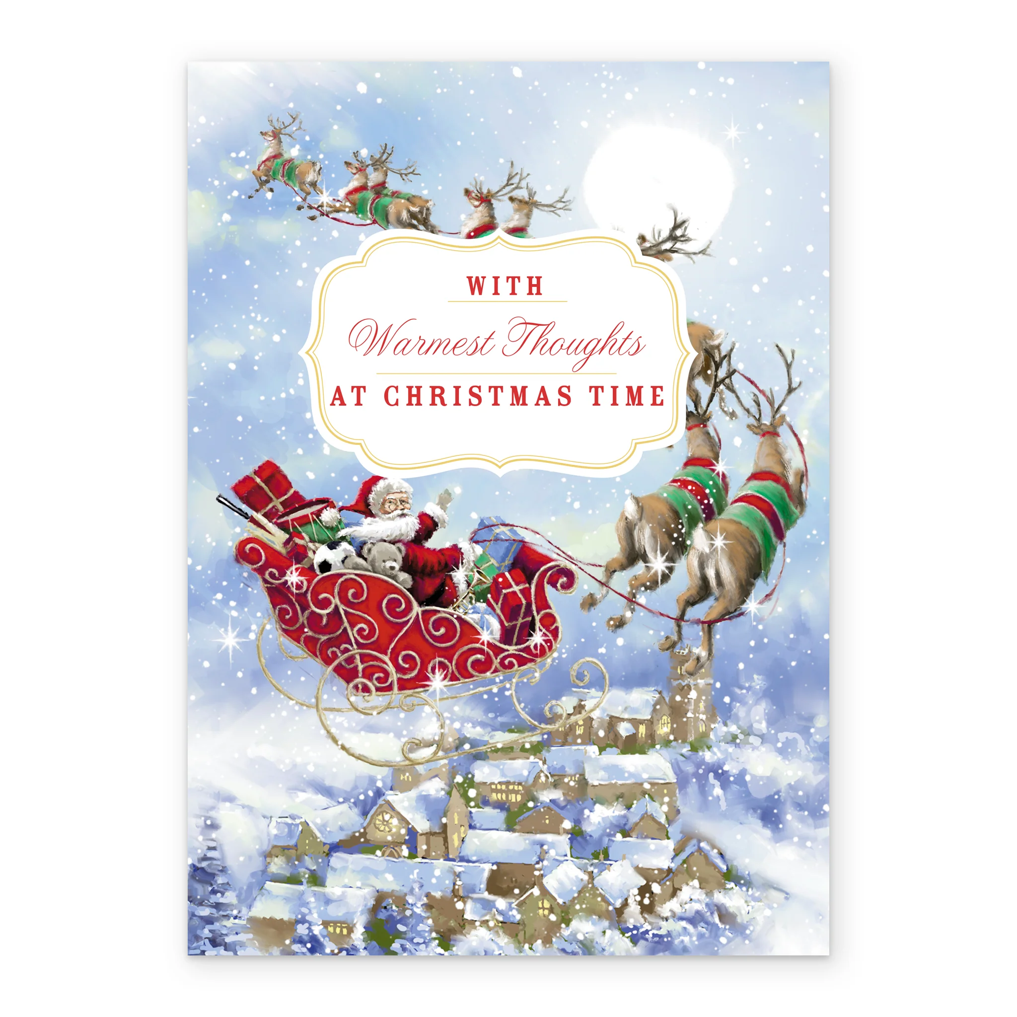 Personalised Santa Reindeer Sleigh Christmas Card - Image 2