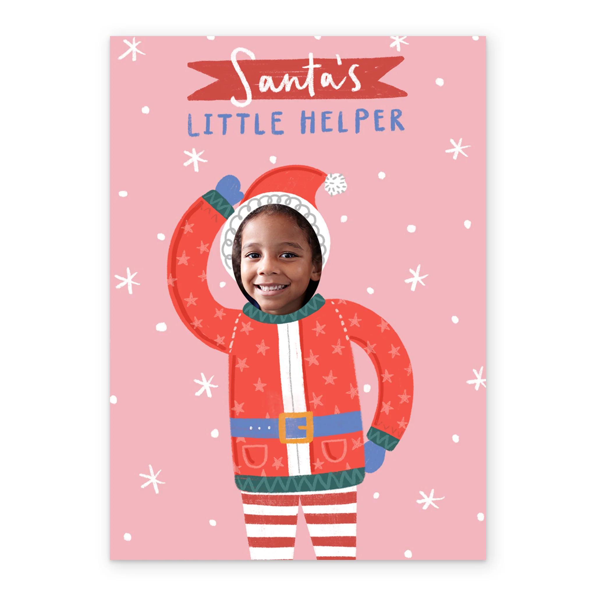 Personalised Santa's Little Helper Photo Christmas Card - Image 2