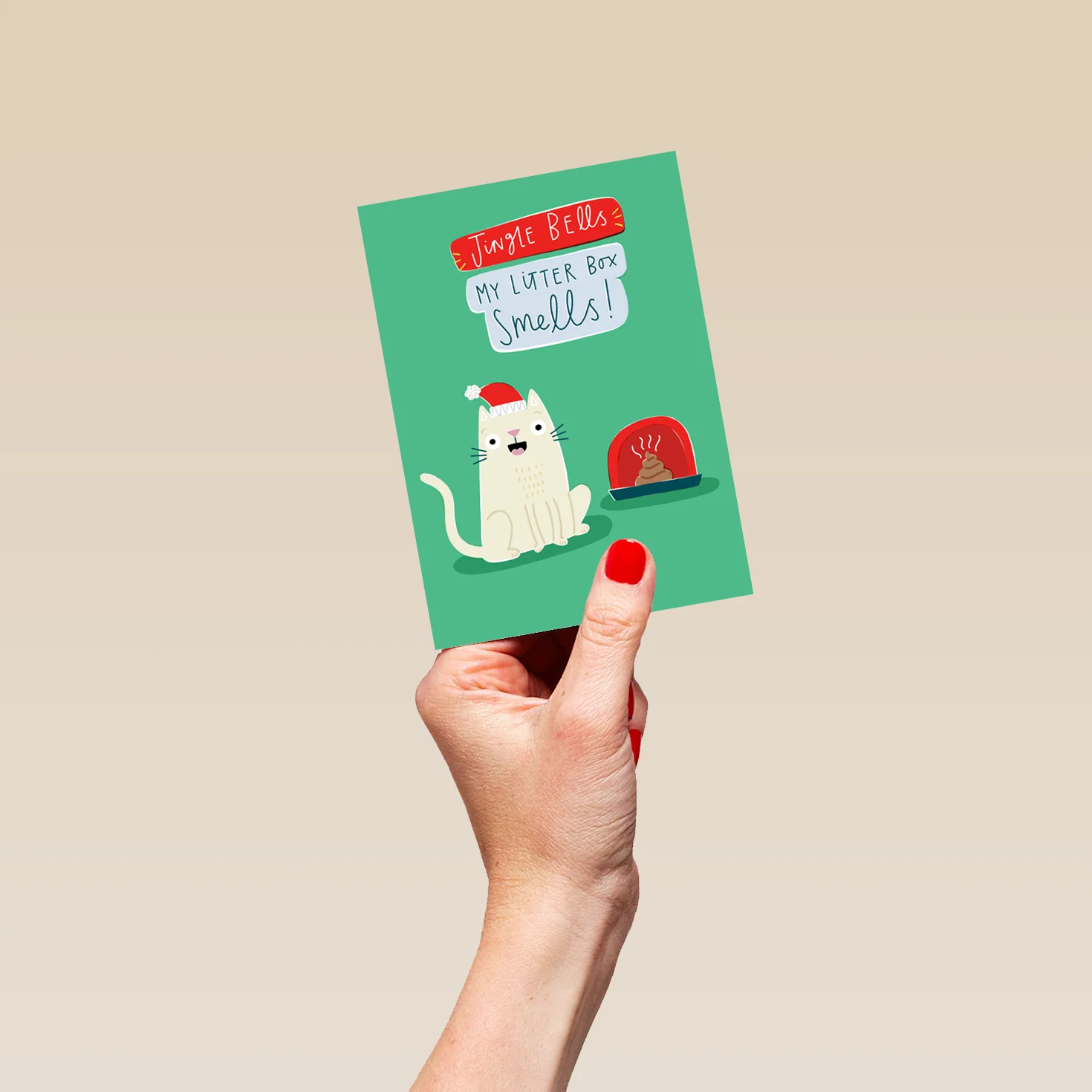 Personalised Sassy Cat Funny Litter Box Christmas Card - Image 4