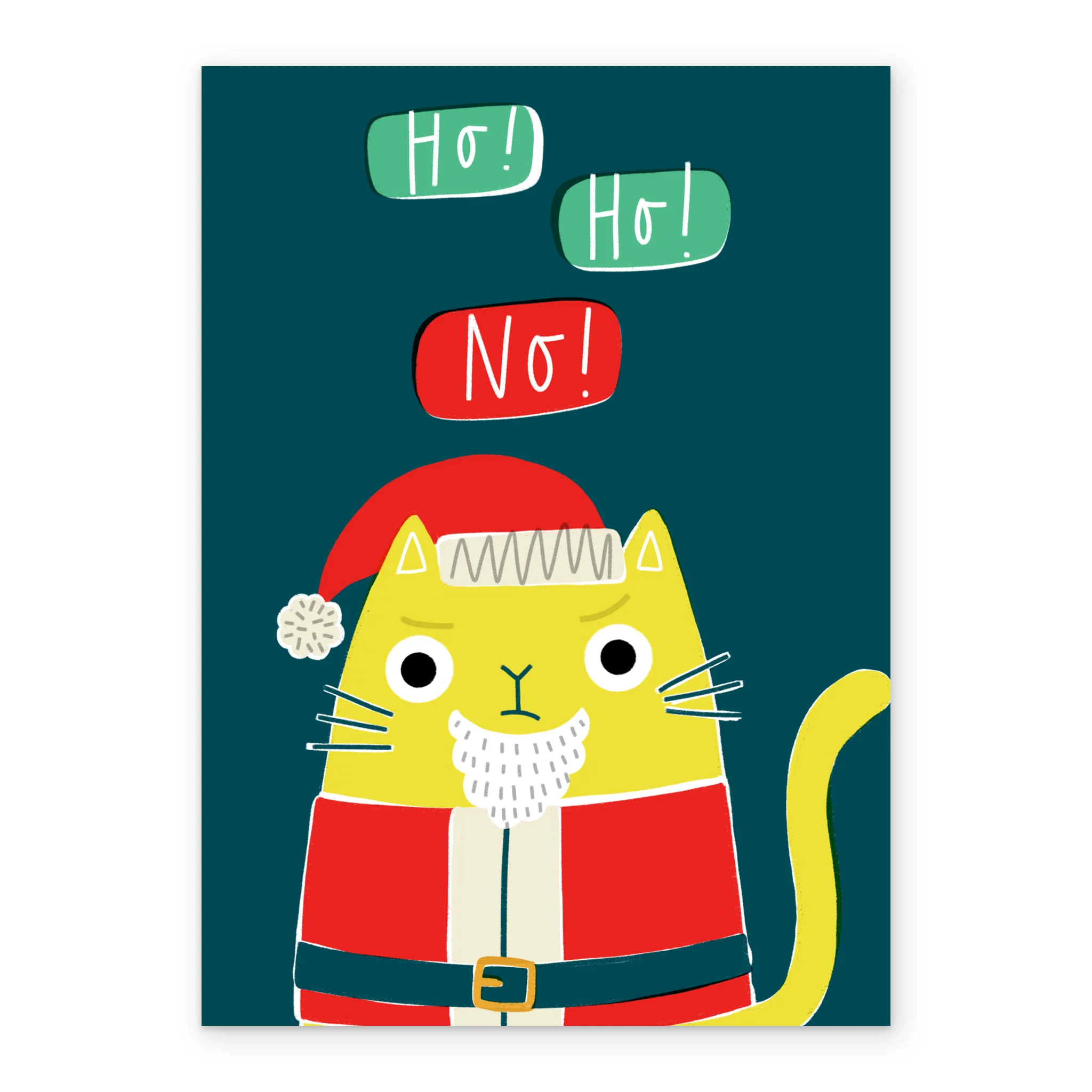Personalised Sassy Cat Ho Ho No Christmas Card - Image 2