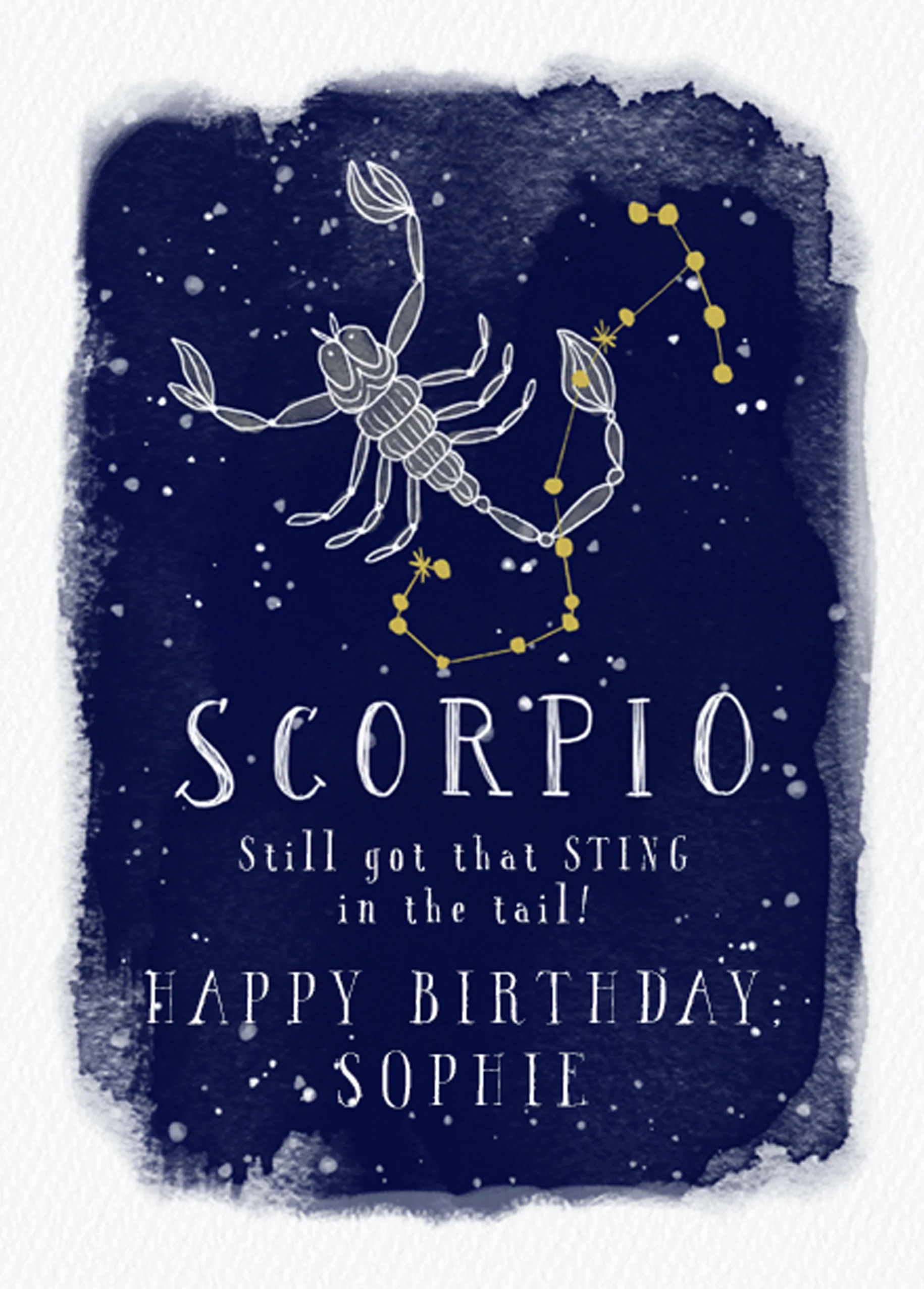 Personalised Scorpio Zodiac Symbol Card