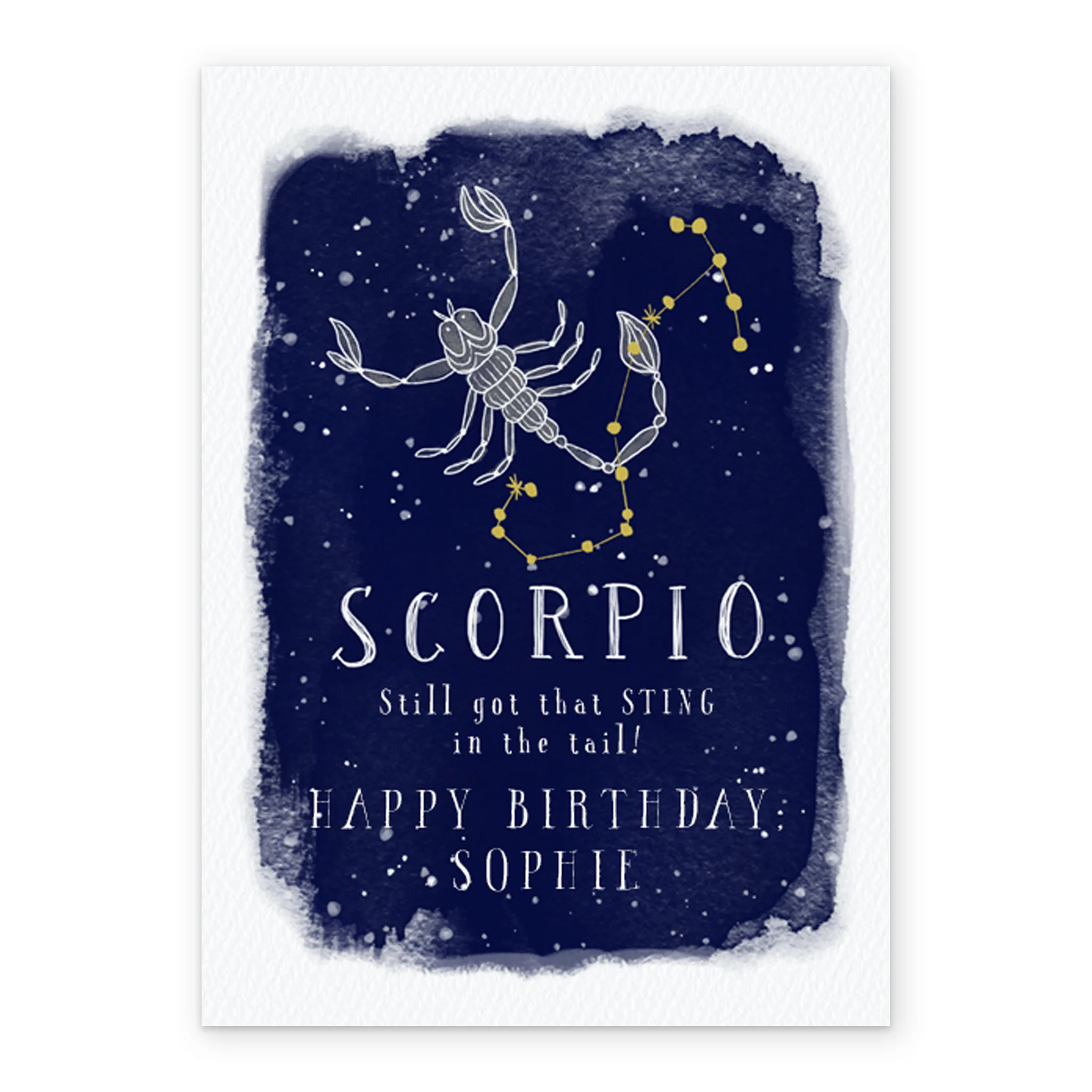 Personalised Scorpio Zodiac Symbol Card - Image 2