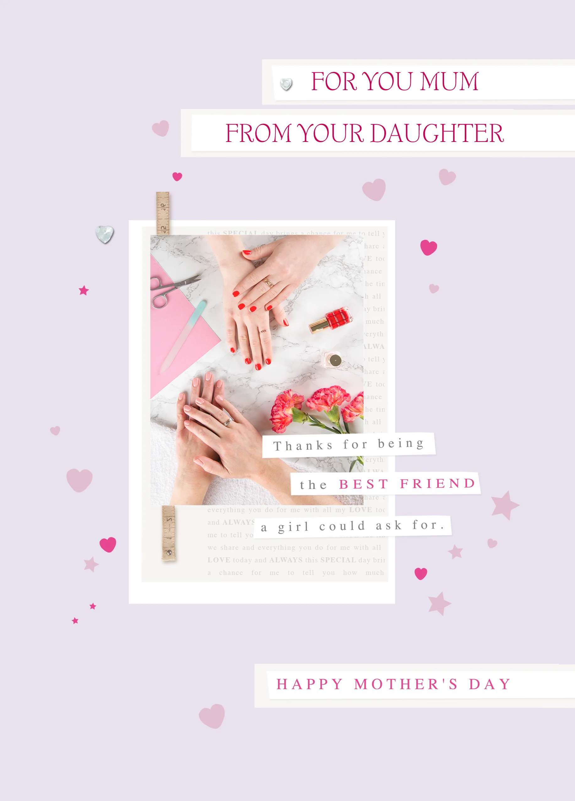Personalised Scrapbook Design Mother's Day Photo Upload Card