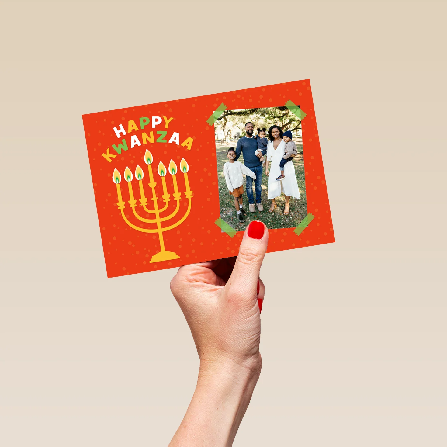 Personalised 'Scrapbook Style' Photo Upload Kwanzaa Card - Image 5