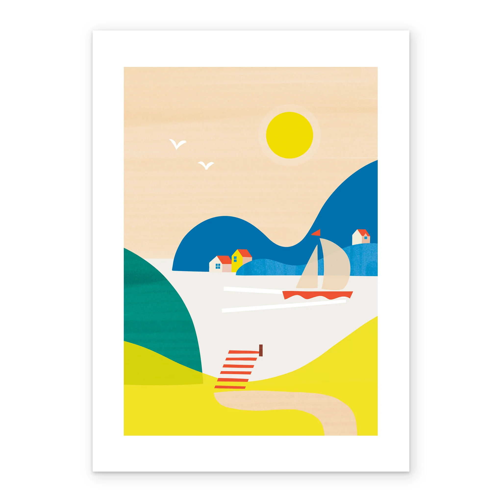 Personalised Seaside Boat Mountains Card - Image 2