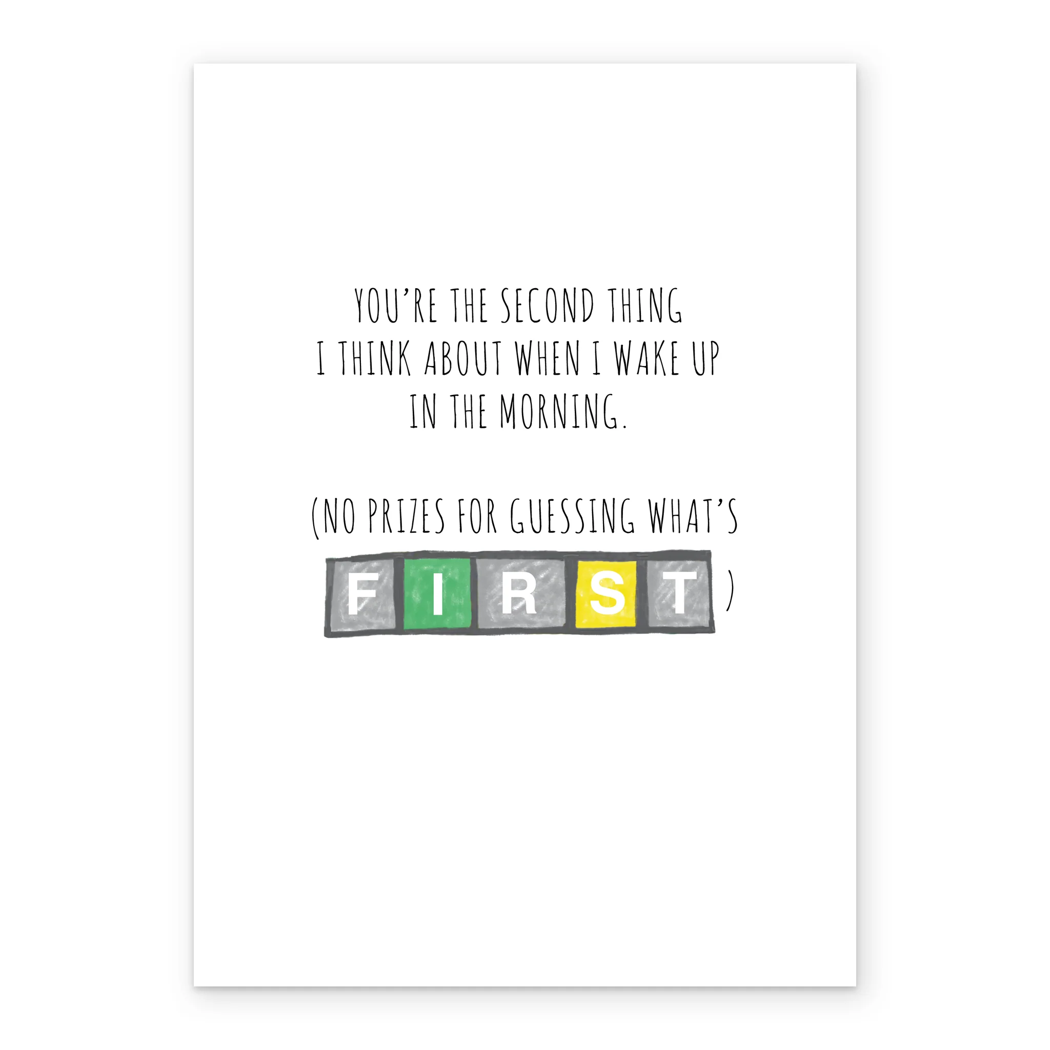 Personalised Second Thing I Think About Funny Wordle Card - Image 2