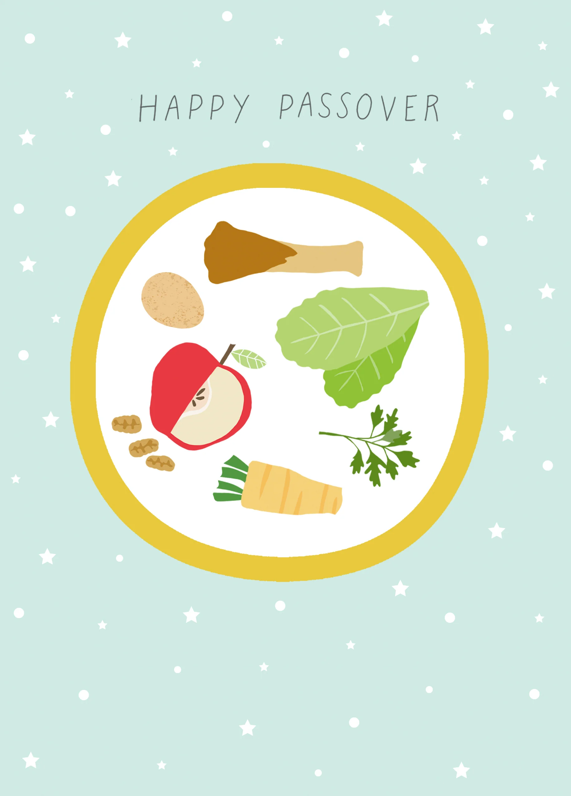 Personalised Seder Food Passover Card