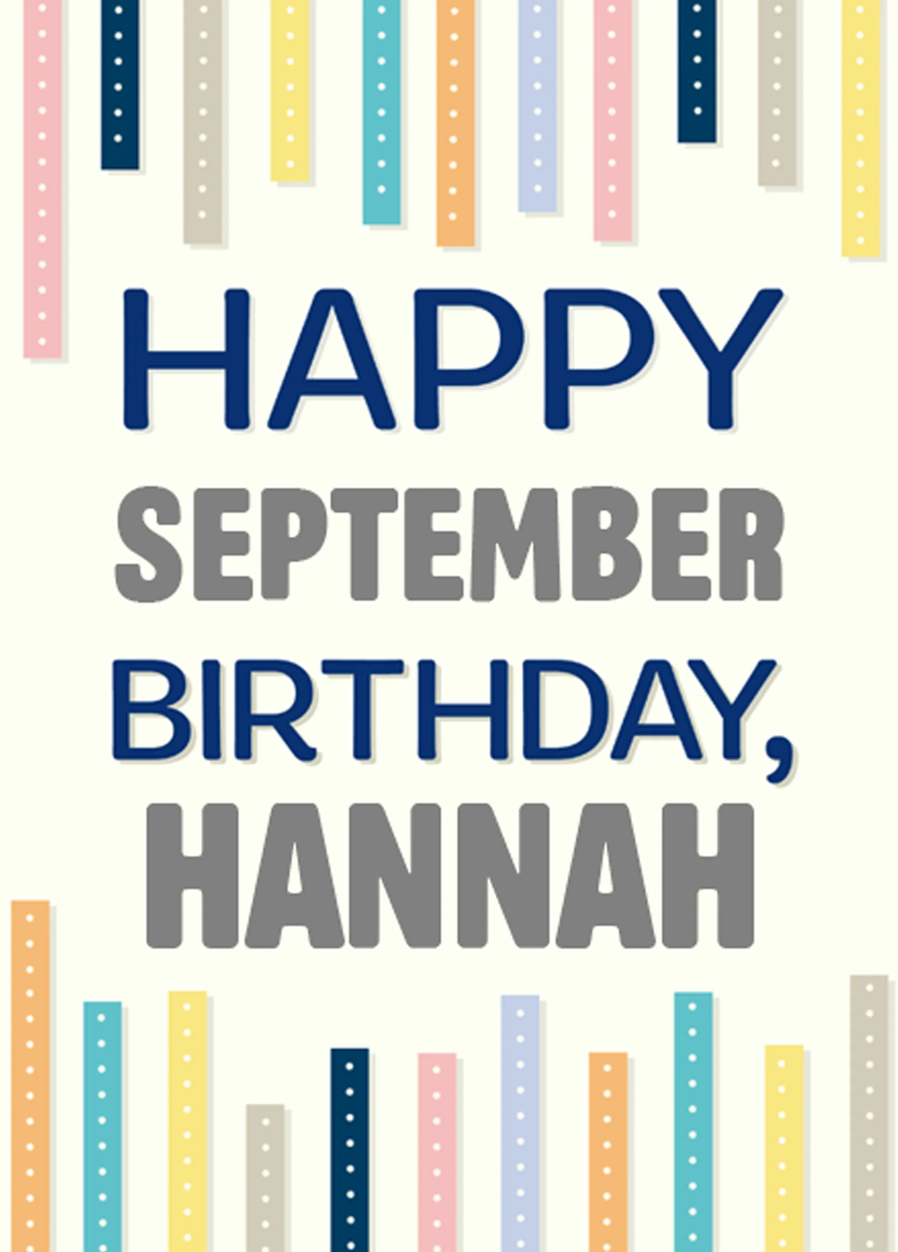 Personalised September Themed Design Card