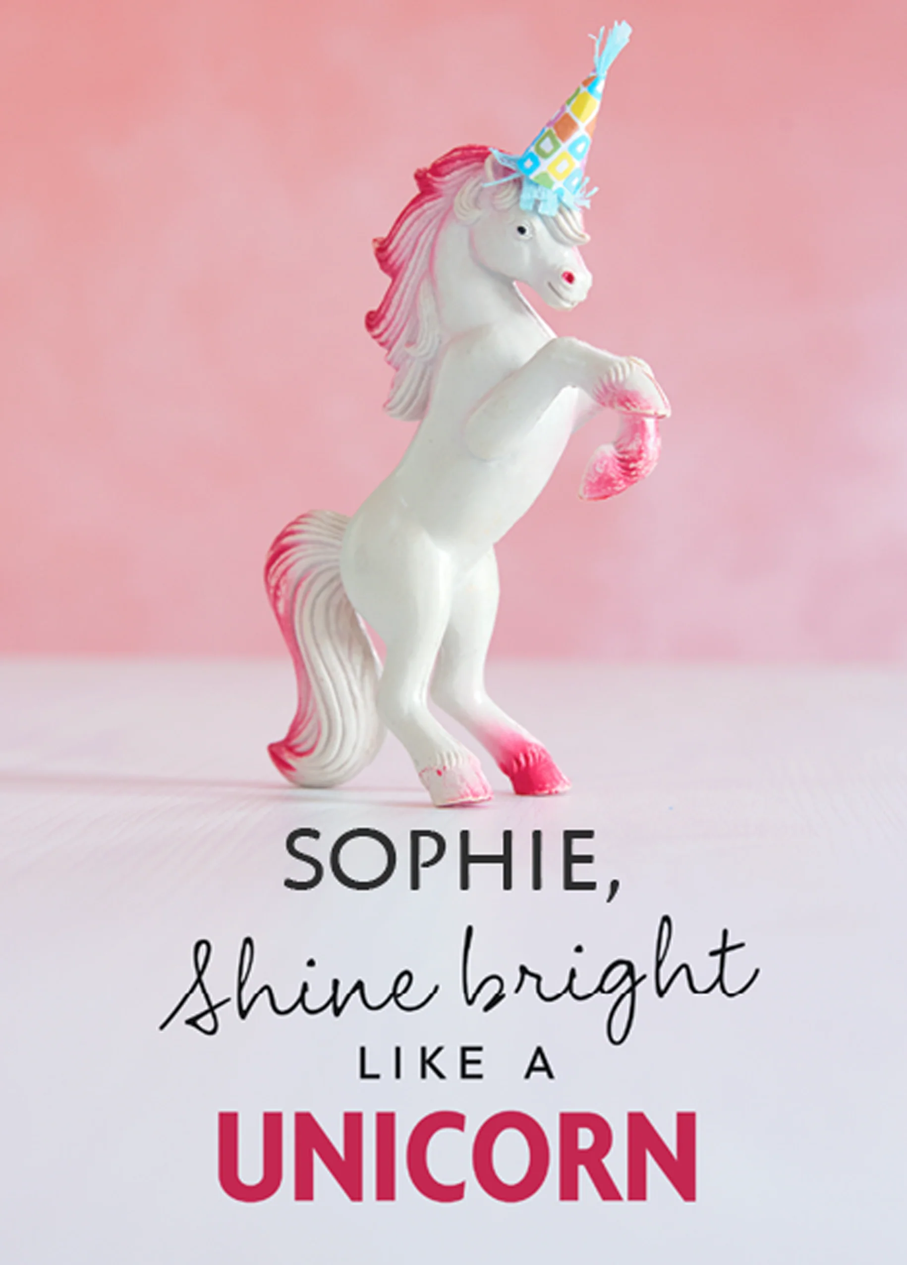 Personalised Shine Bright Unicorn Birthday Card