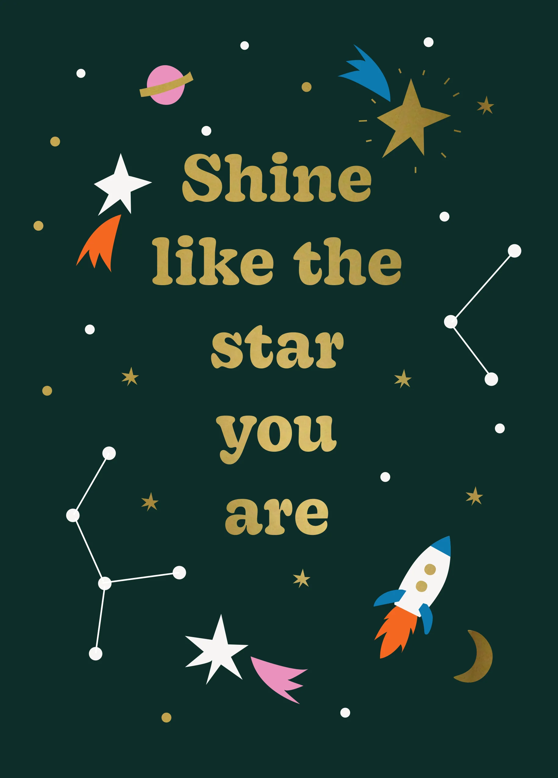 Personalised 'Shine Like a Star' Just to Say Card