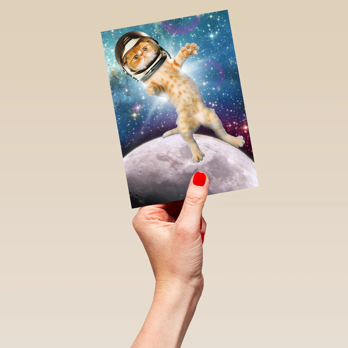 Personalised Shoebox Space Kitten Birthday Card - Image 5