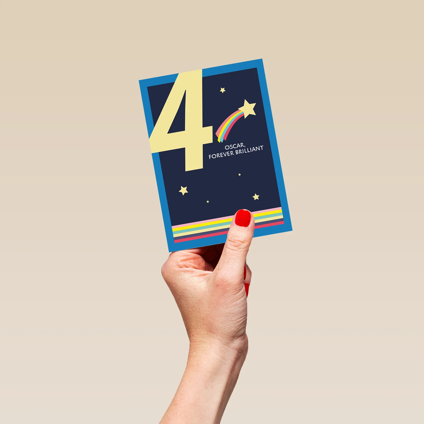 Personalised Shooting Star Wishes 4th Birthday Card - Image 4