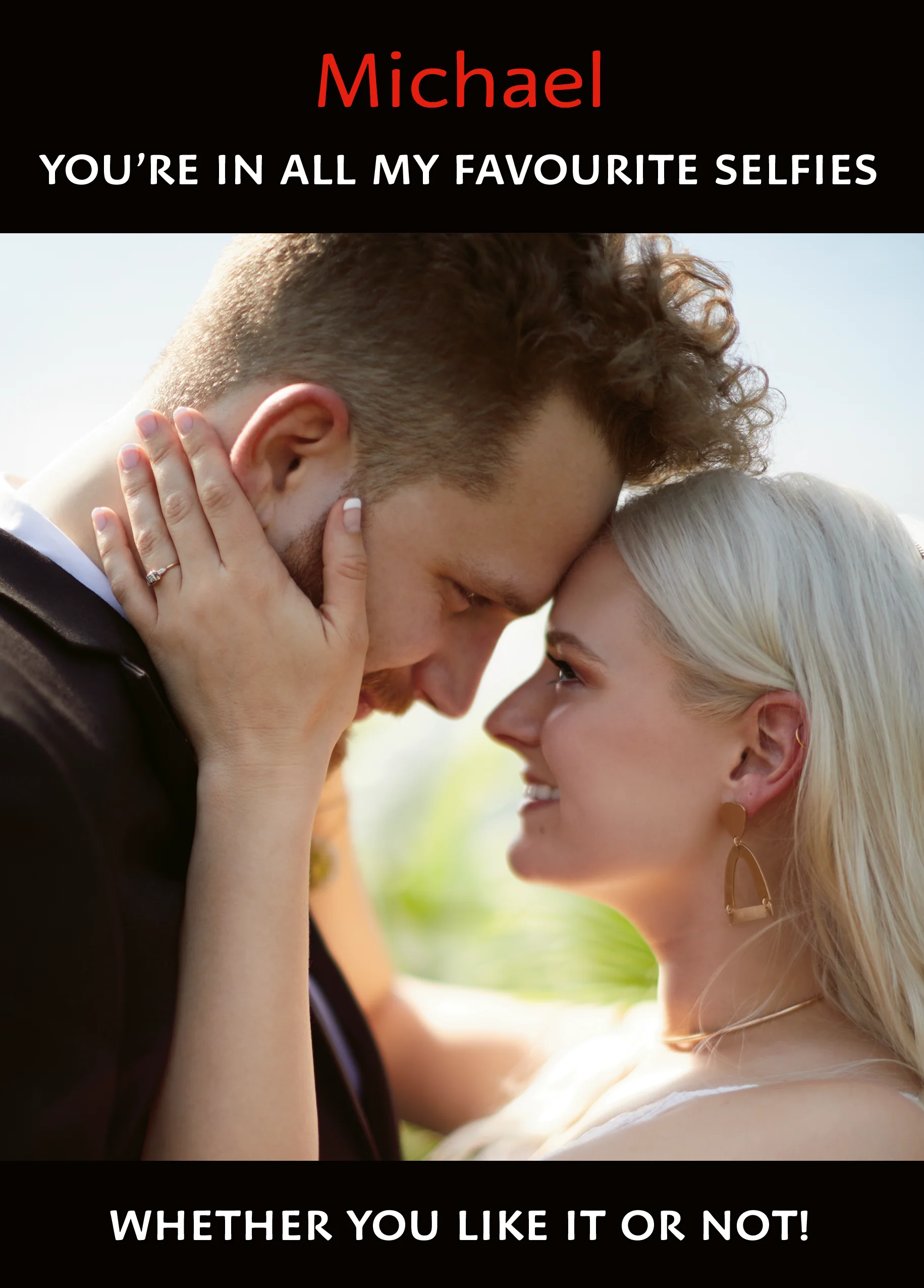 Personalised Silly Selfie Valentine's Day Photo Upload Card