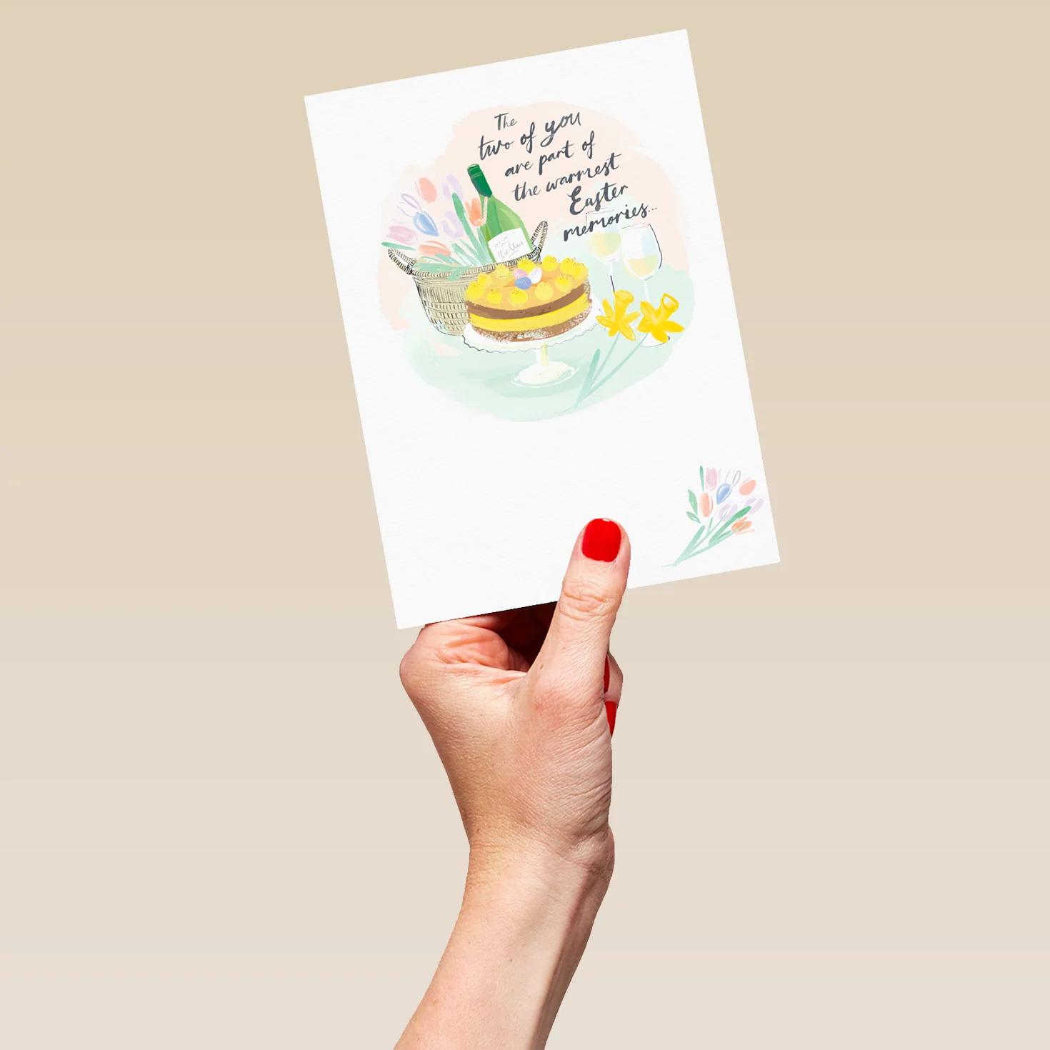 Personalised Simnel Cake Picnic Easter Card for Both - Image 5