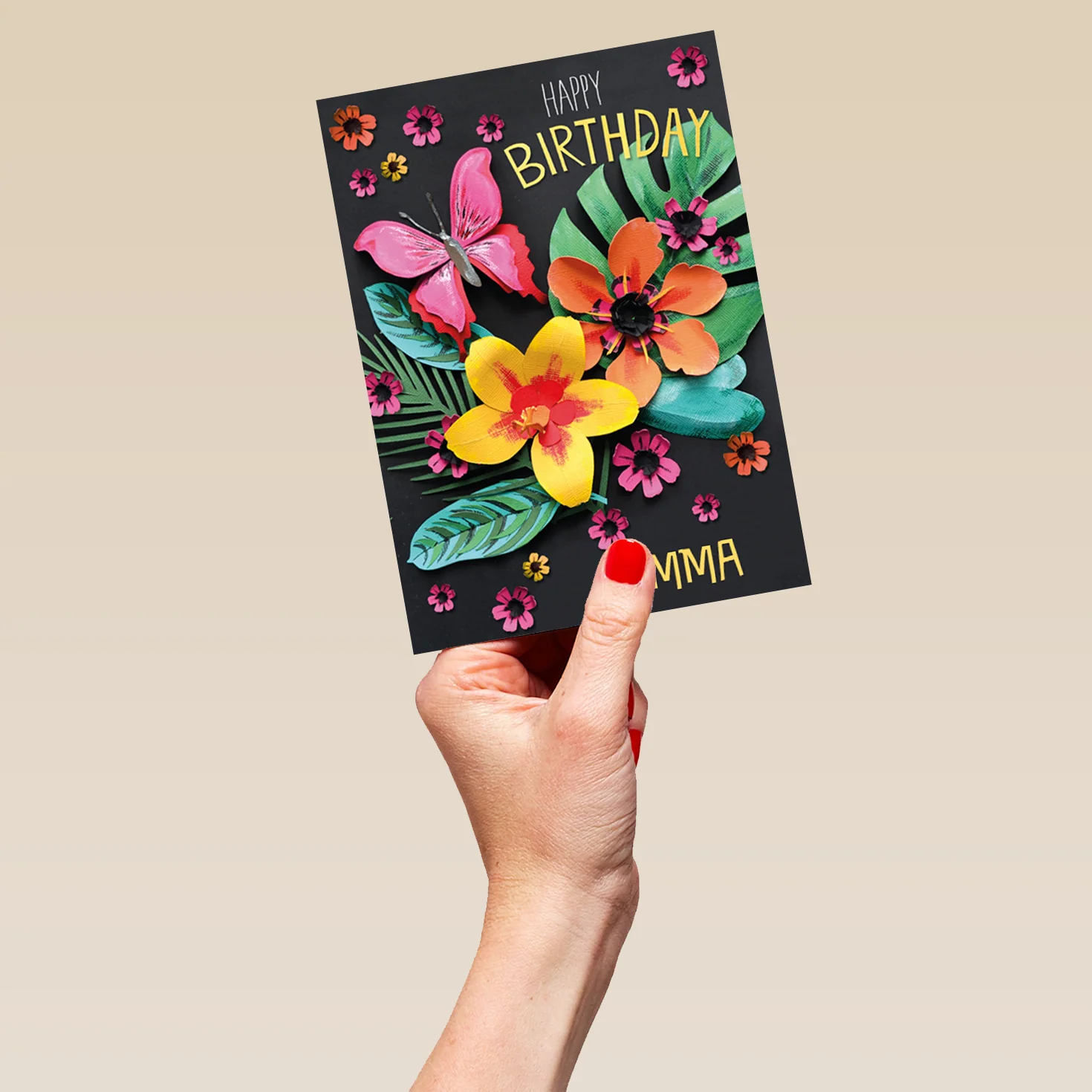 Personalised Sister Birthday Flowers Design Card - Image 5