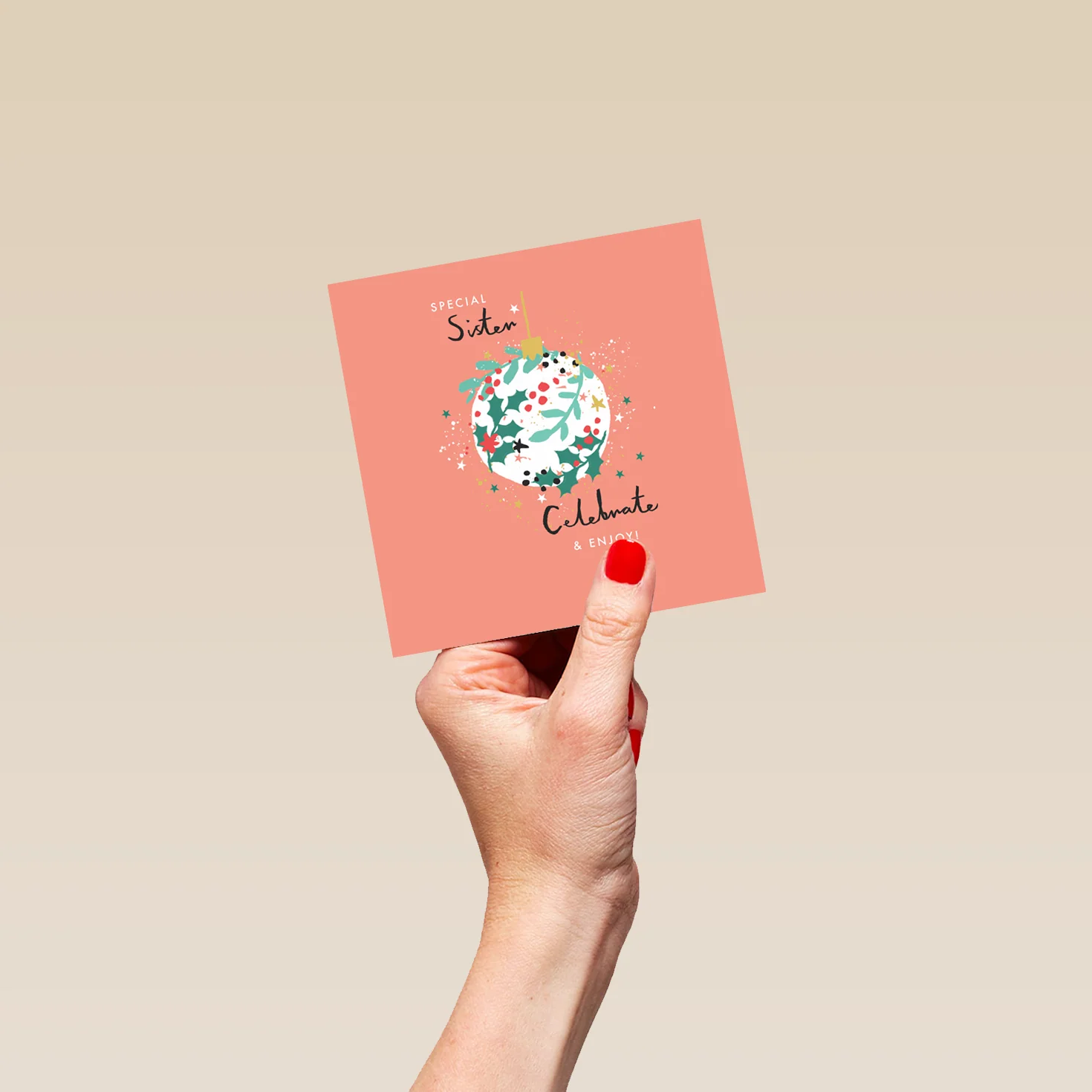 Personalised Sister Celebrate And Enjoy Christmas Card - Image 4