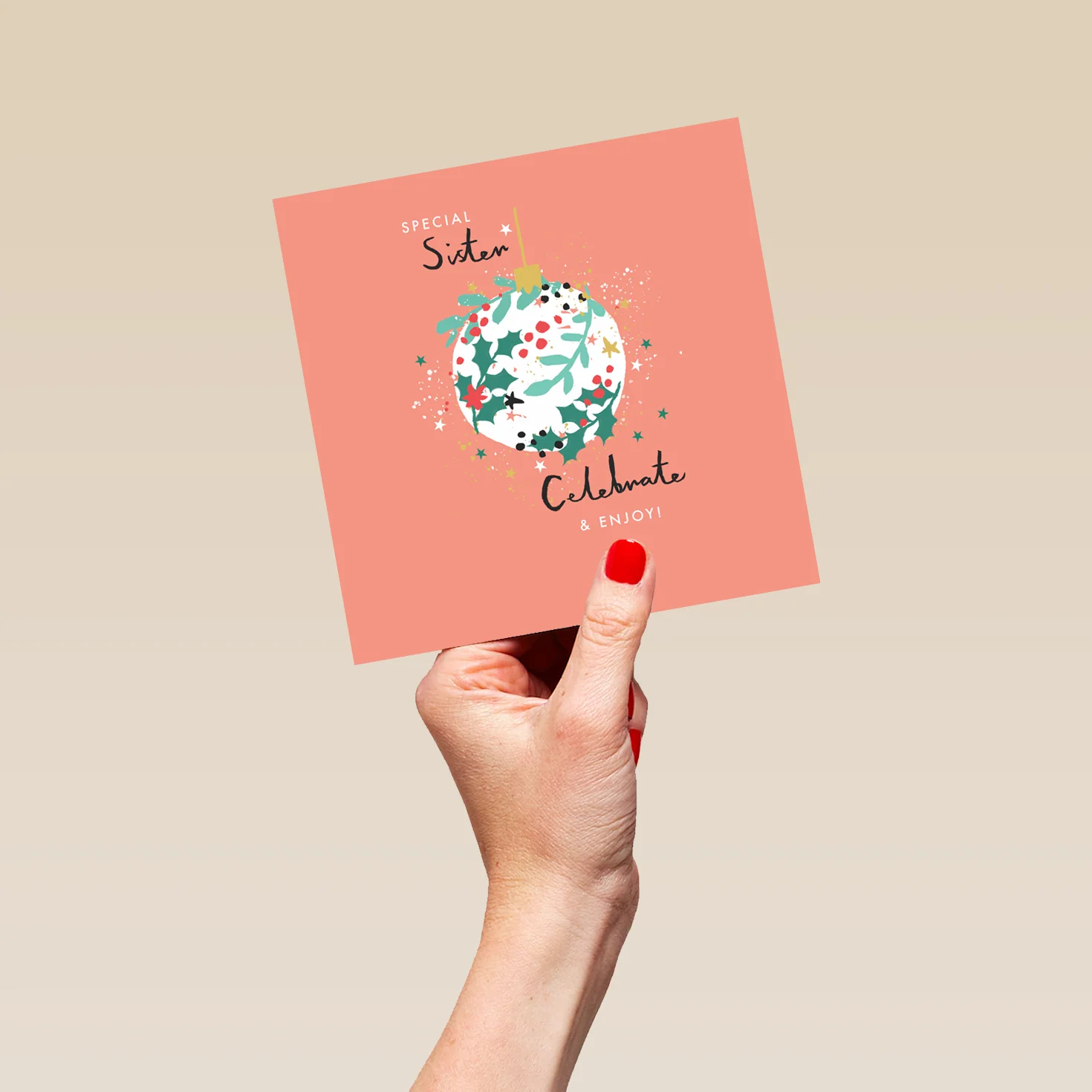 Personalised Sister Celebrate And Enjoy Christmas Card - Image 5