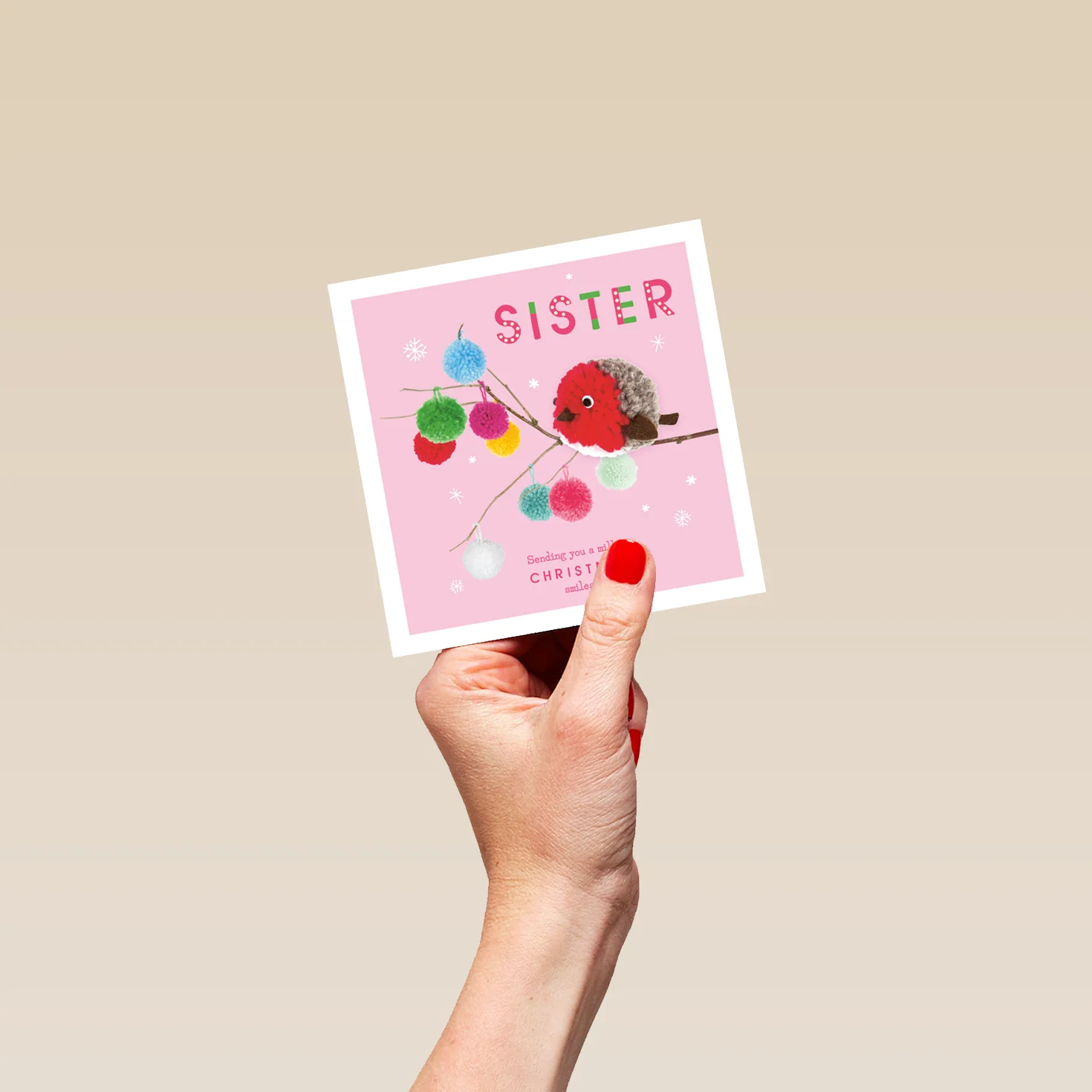 Personalised Sister Cute Robin Christmas Card - Image 4