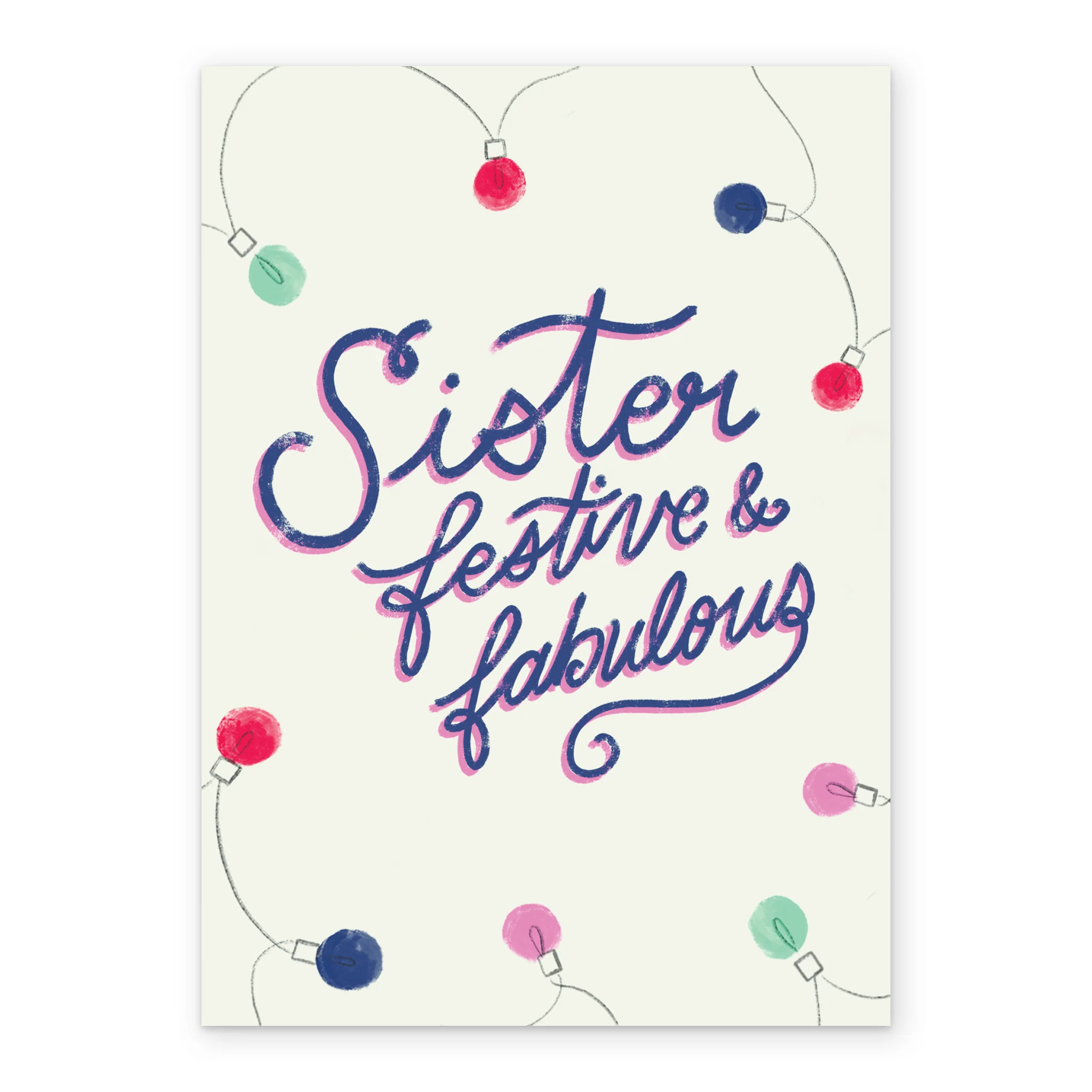 Personalised Sister Festive And Fabulous Christmas Card - Image 2